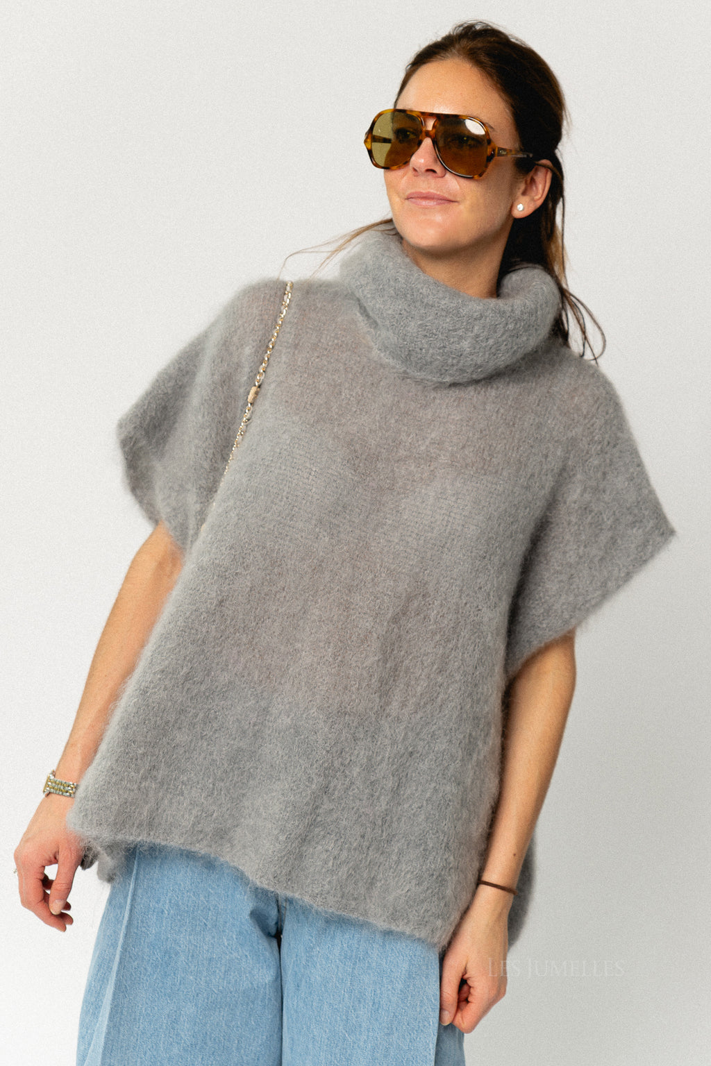 Manon roll neck jumper grey