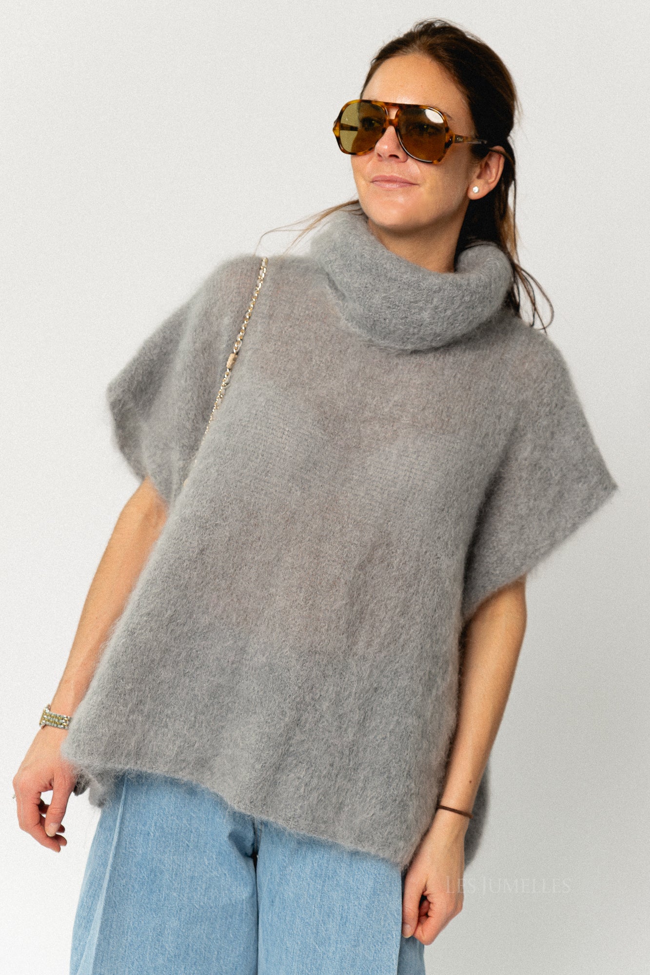 Manon roll neck jumper grey