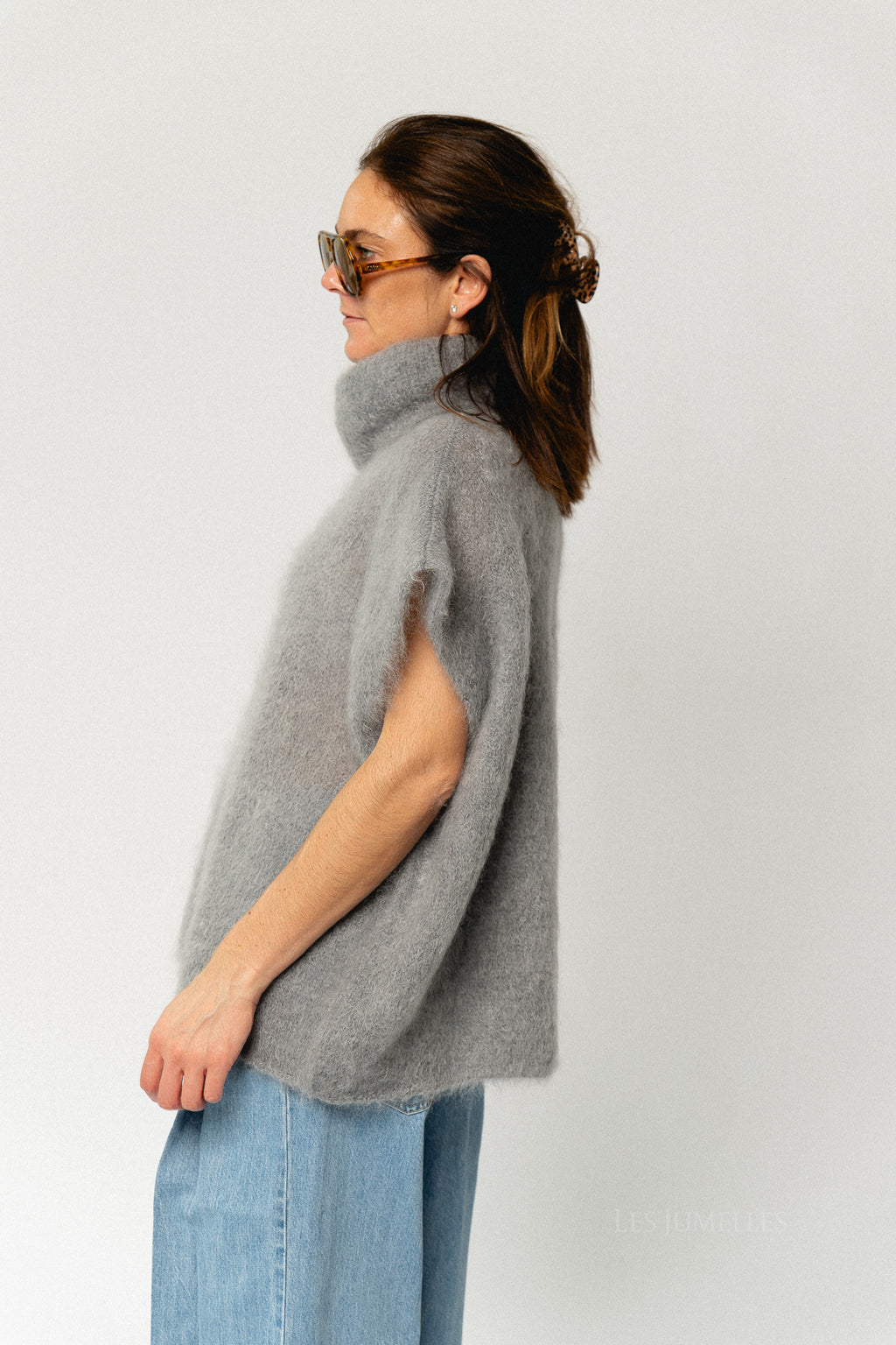 Manon roll neck jumper grey
