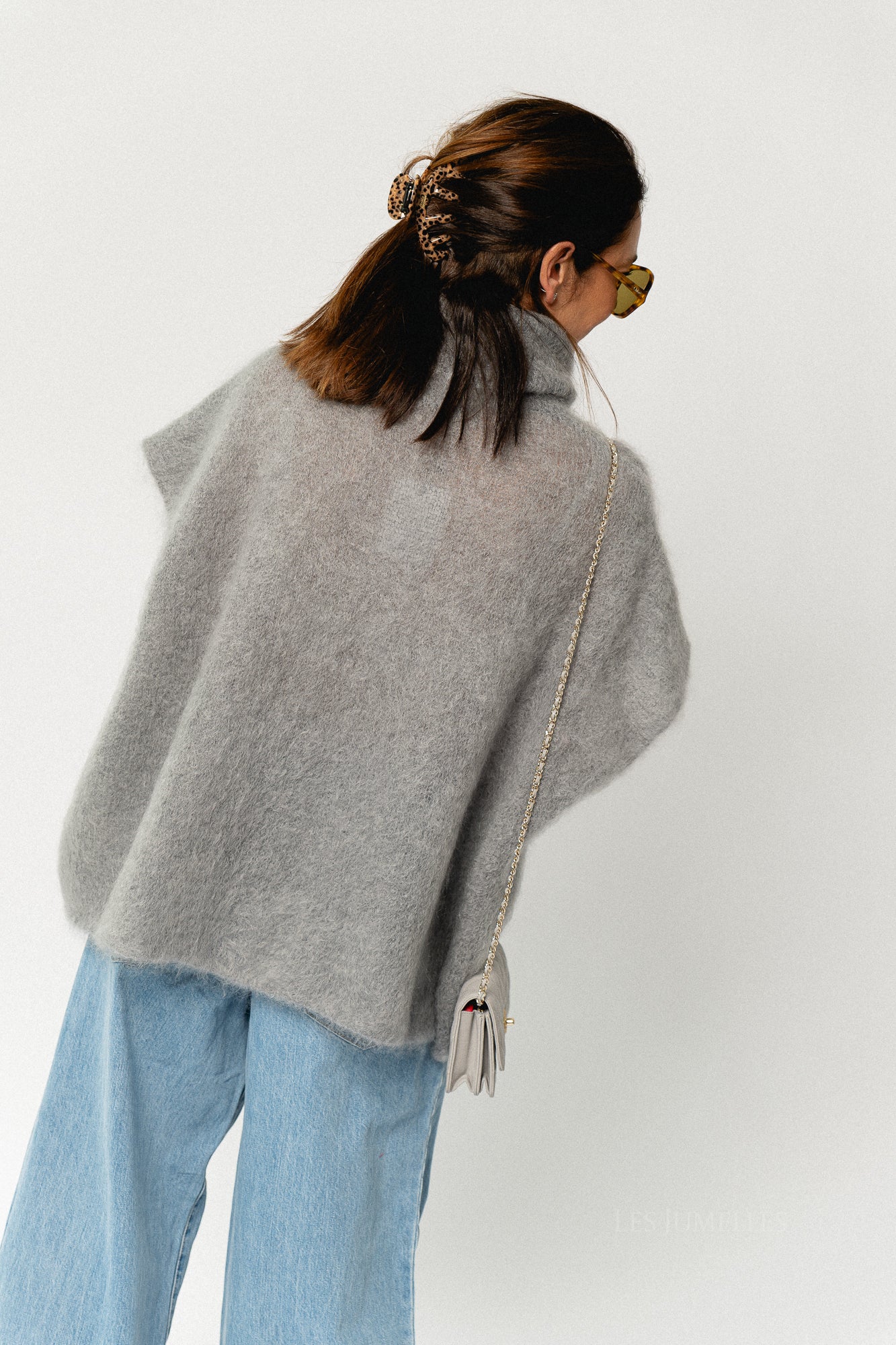 Manon roll neck jumper grey