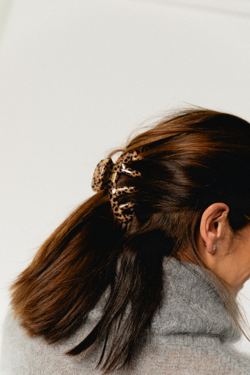 Octopus hairclip tortoise - beige