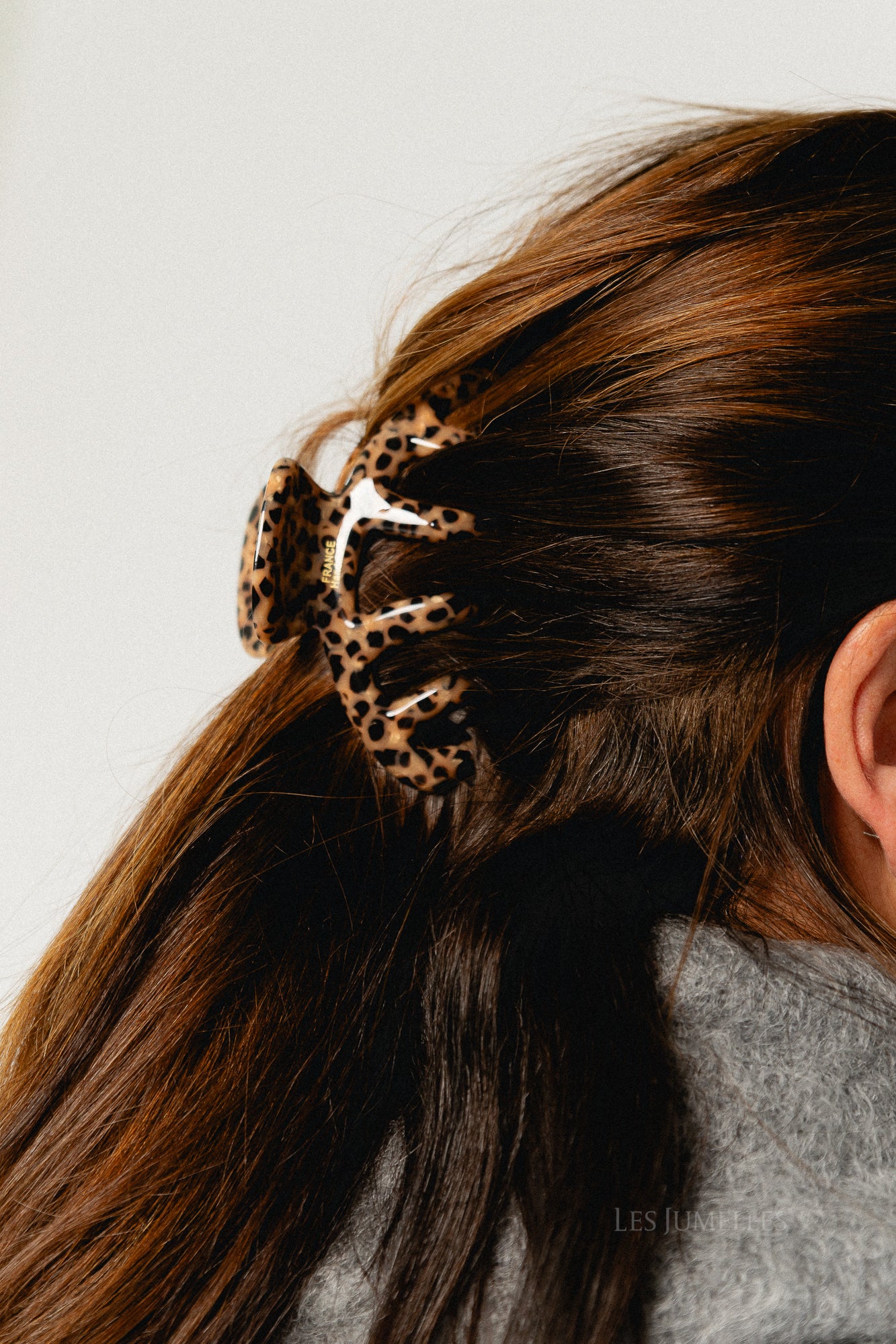 Octopus hairclip tortoise - beige