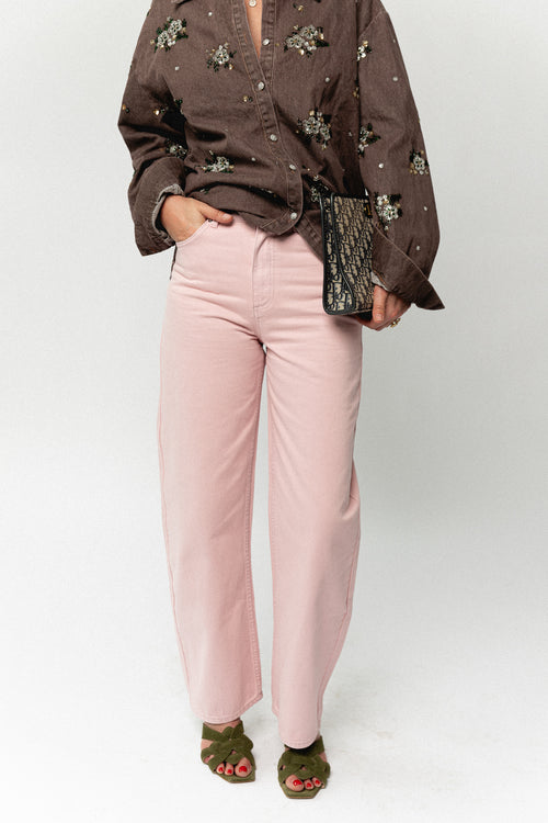 Theodora denim trousers cameo pink
