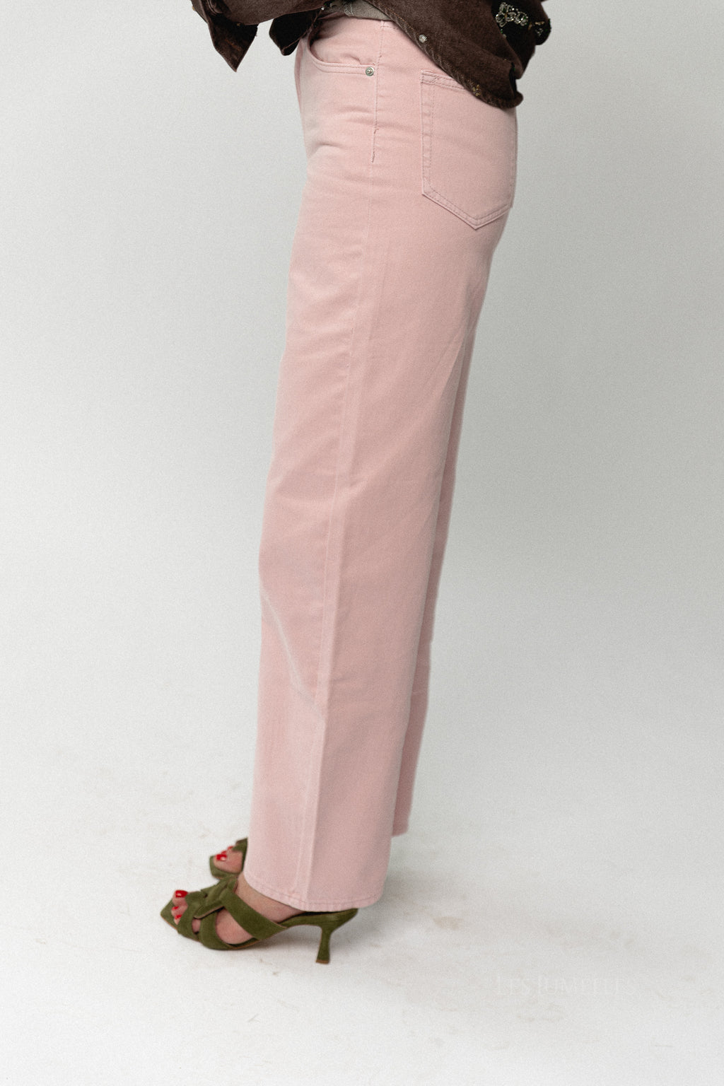Theodora denim trousers cameo pink