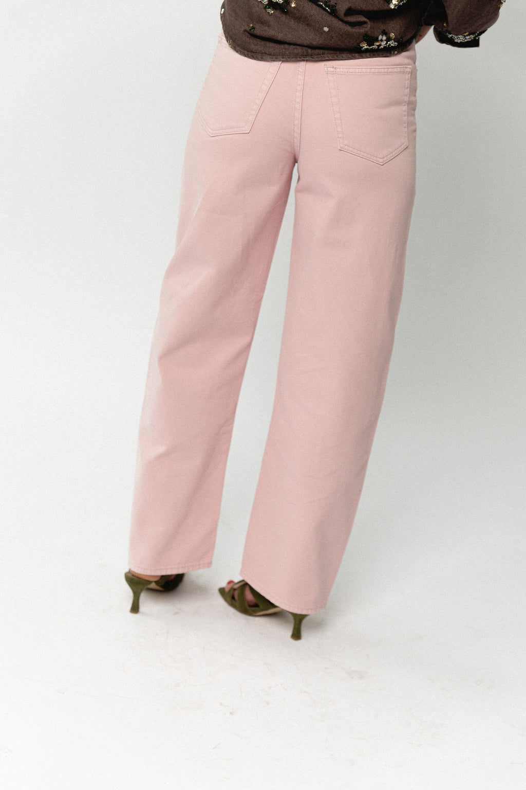 Theodora denim trousers cameo pink
