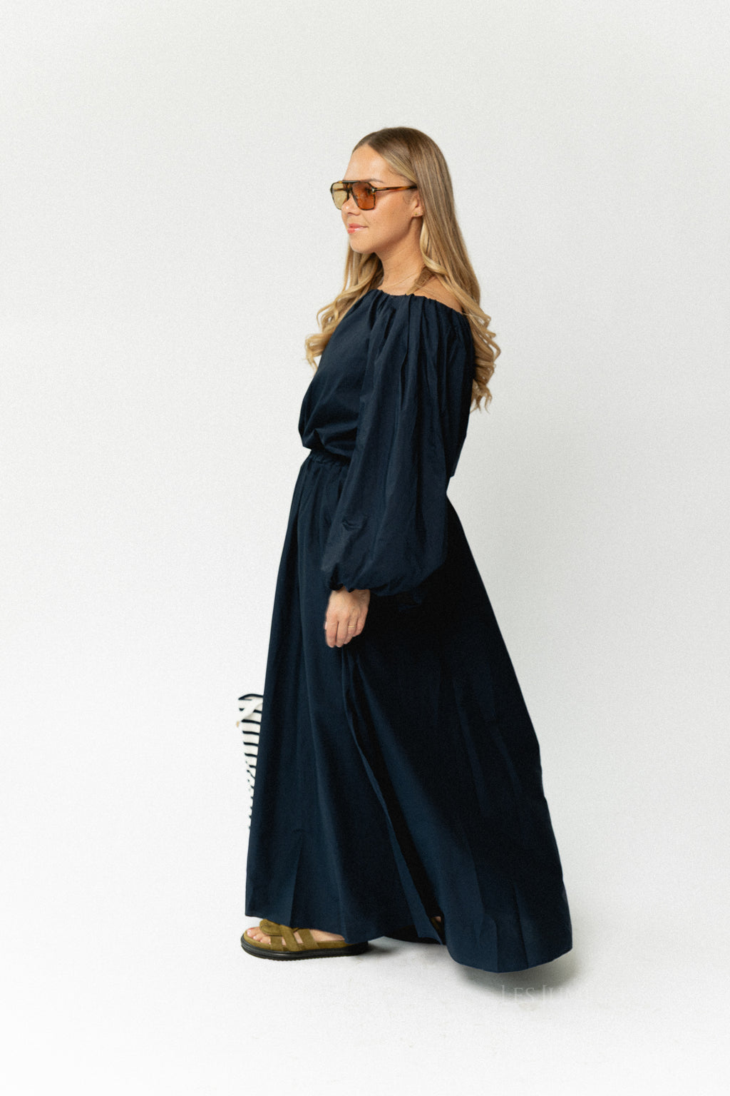 Fran off shoulder blouse navy