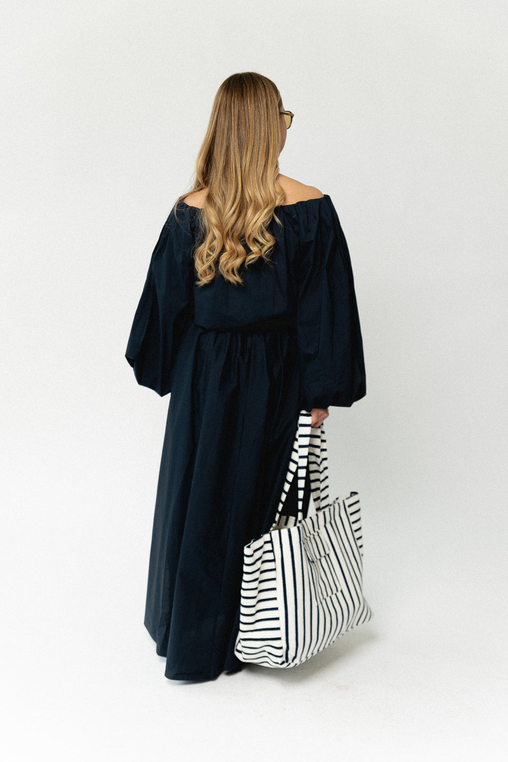 Fran off shoulder blouse navy
