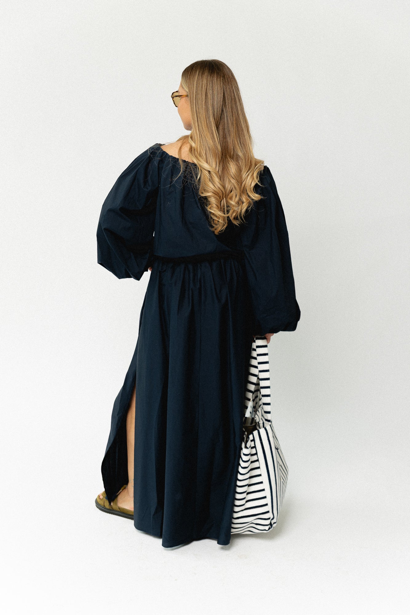 Fran off shoulder blouse navy