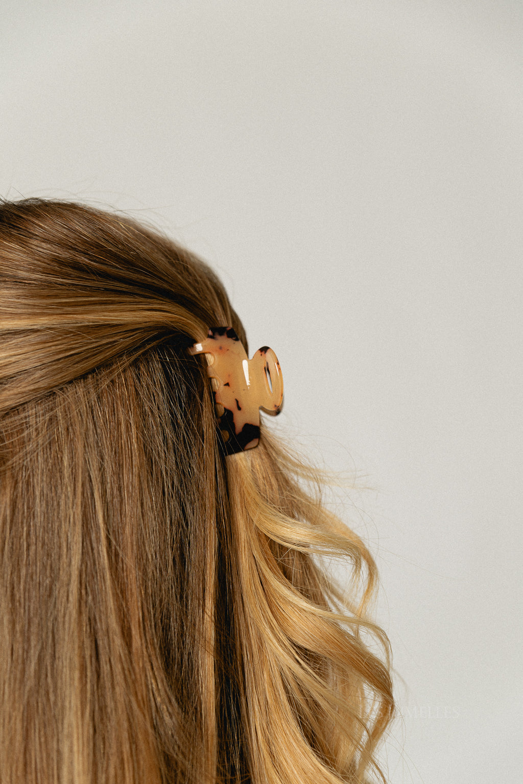 Hollow hairclip tortoise - beige