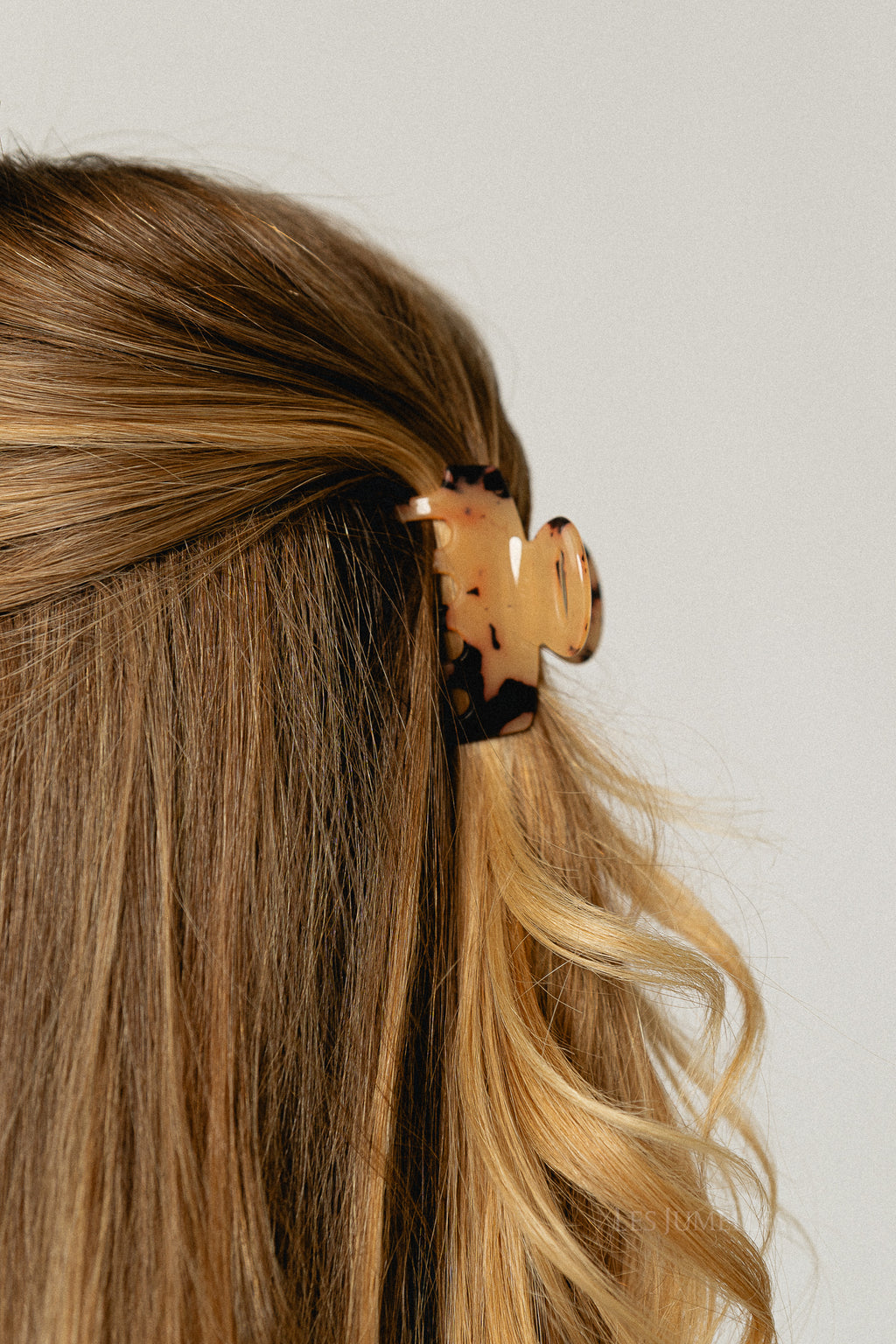 Hollow hairclip tortoise - beige