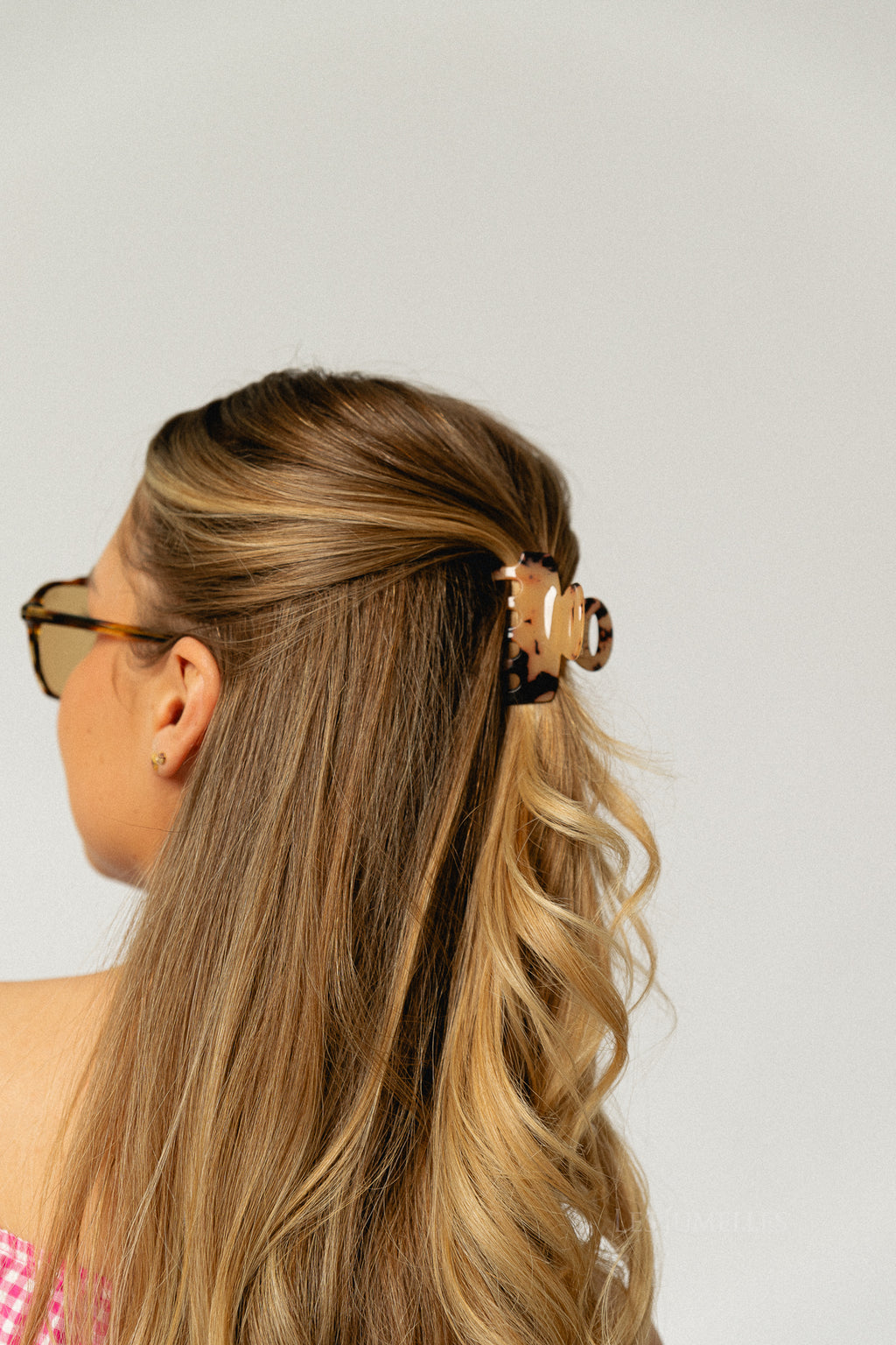 Hollow hairclip tortoise - beige