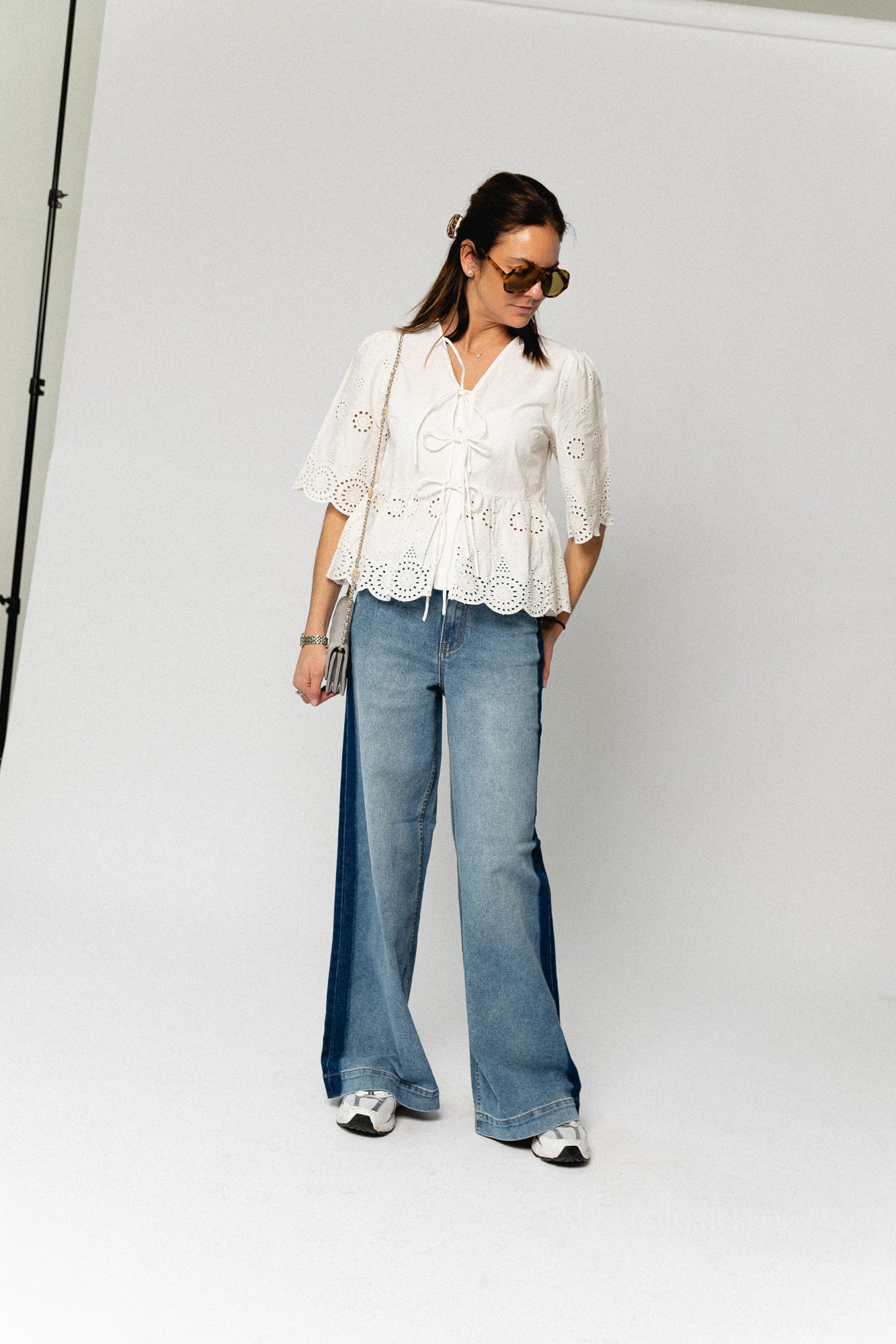 YASPamela HW wide jeans medium blue