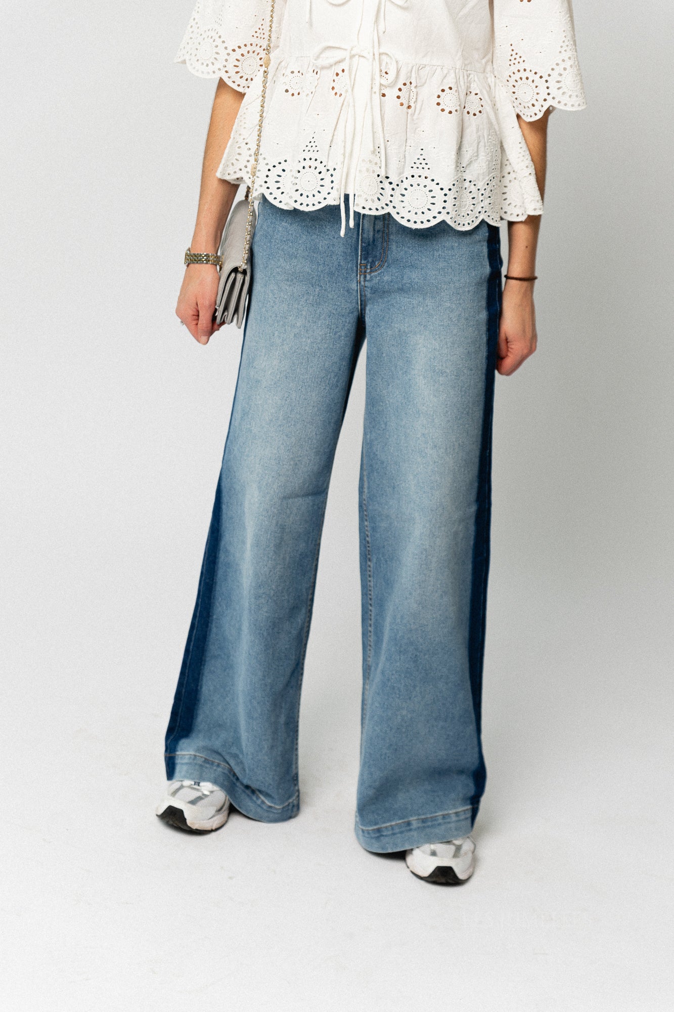 YASPamela HW wide jeans medium blue