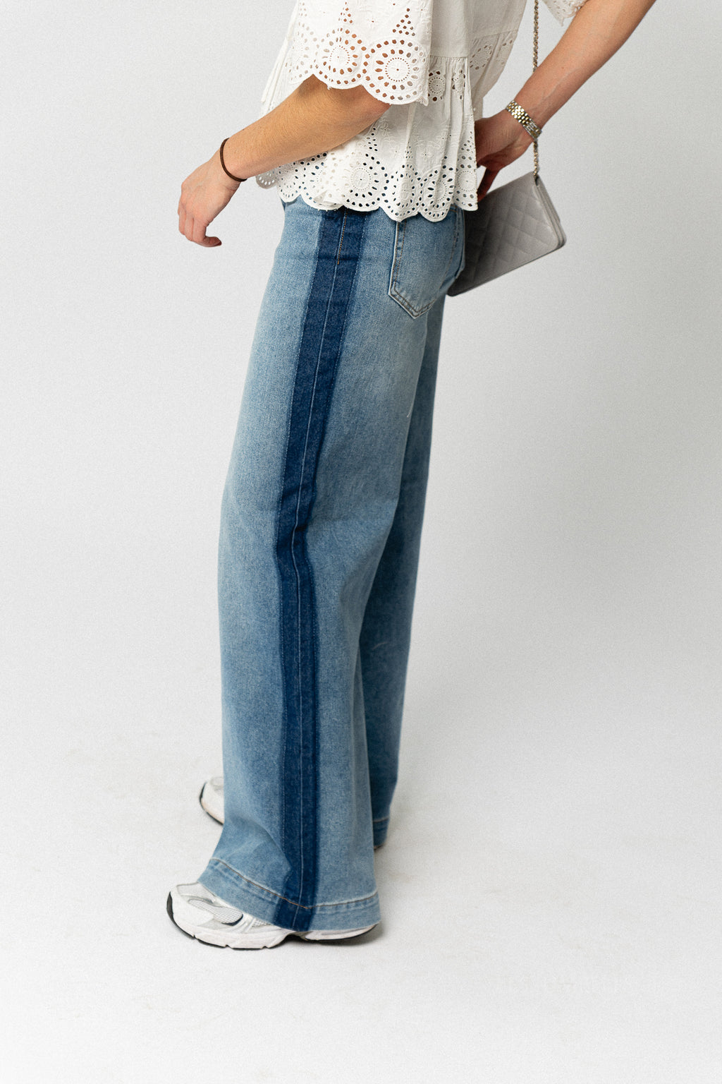 YASPamela HW wide jeans medium blue