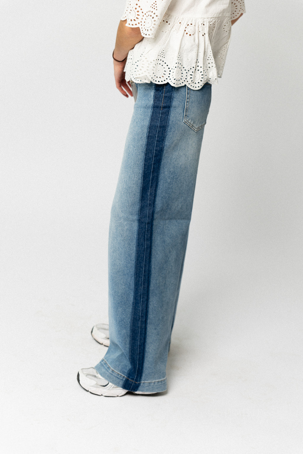 YASPamela HW wide jeans medium blue