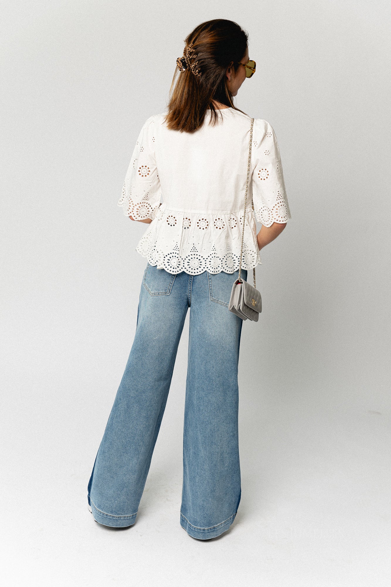 YASPamela HW wide jeans medium blue