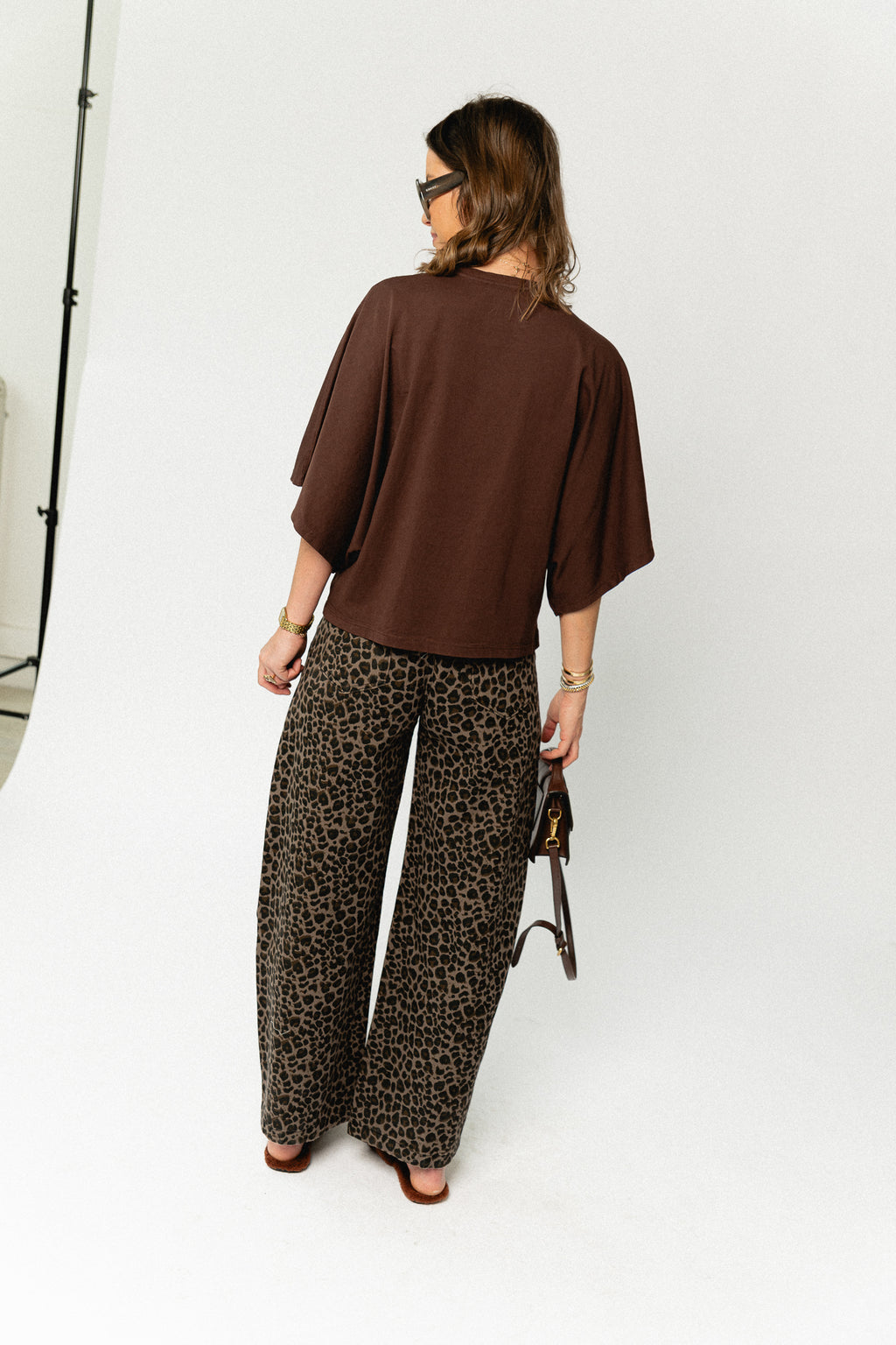 Mila leopard wide leg jeans