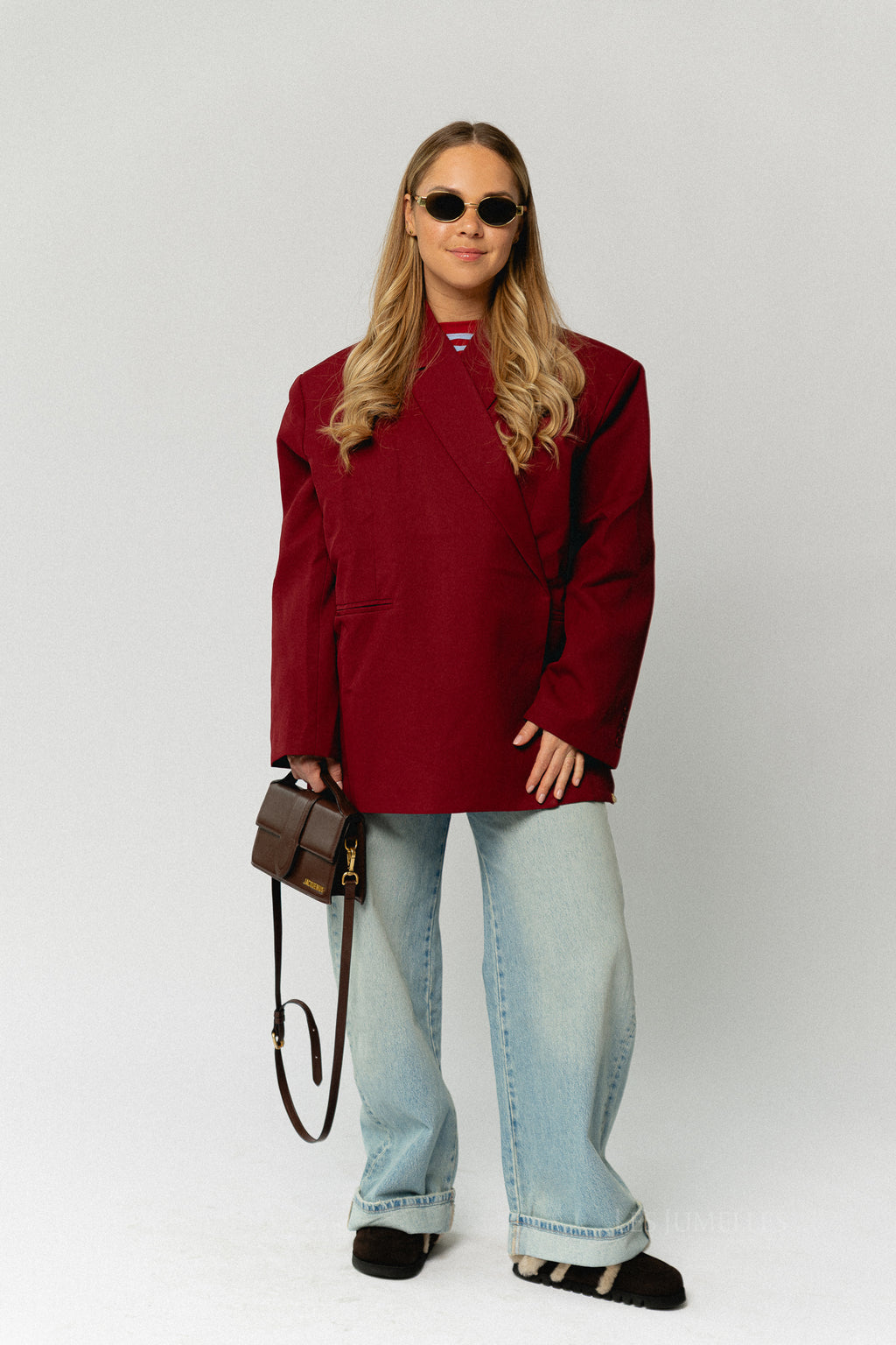 Chloe oversized blazer red dahlia