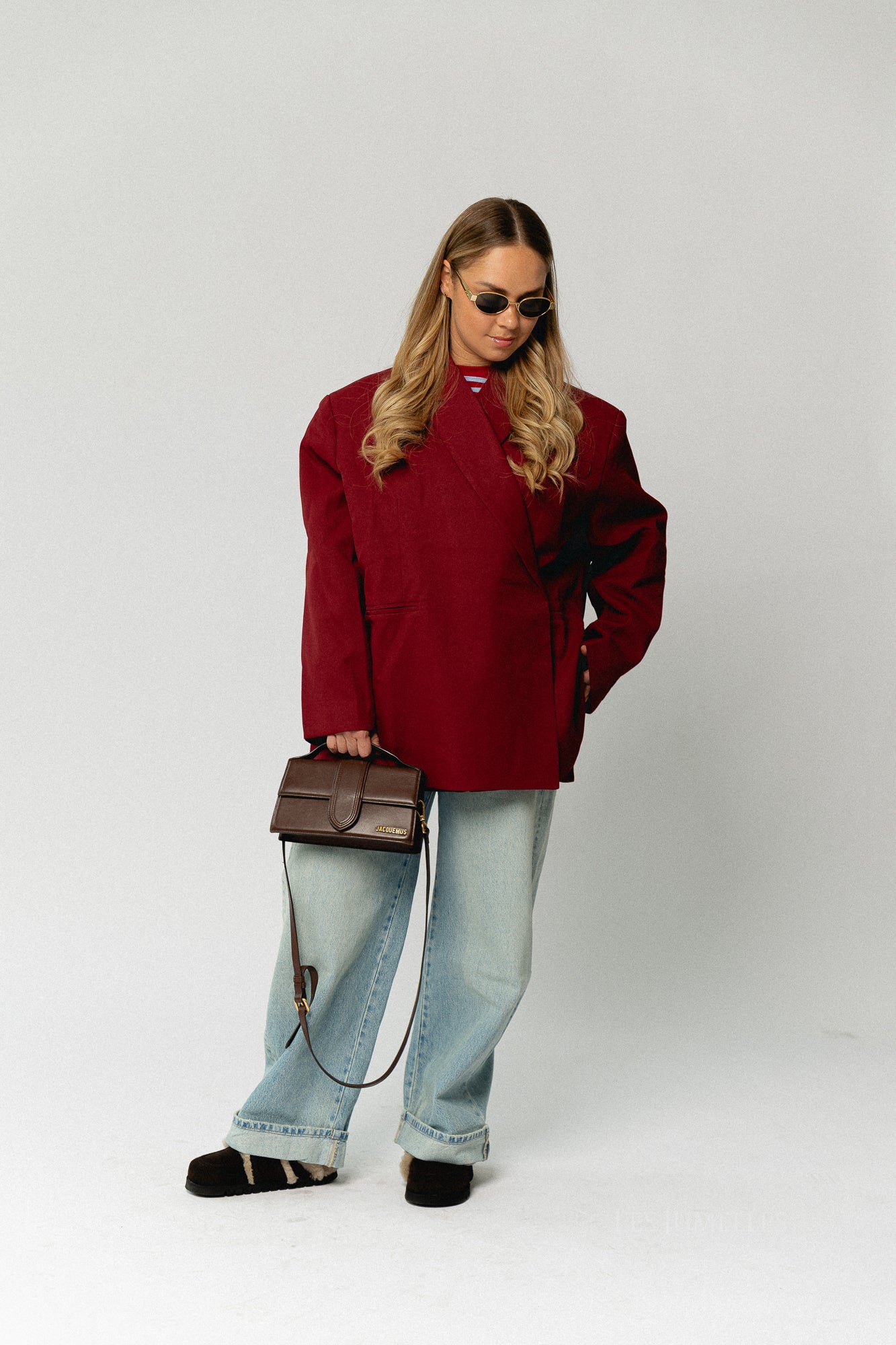 Chloe oversized blazer red dahlia