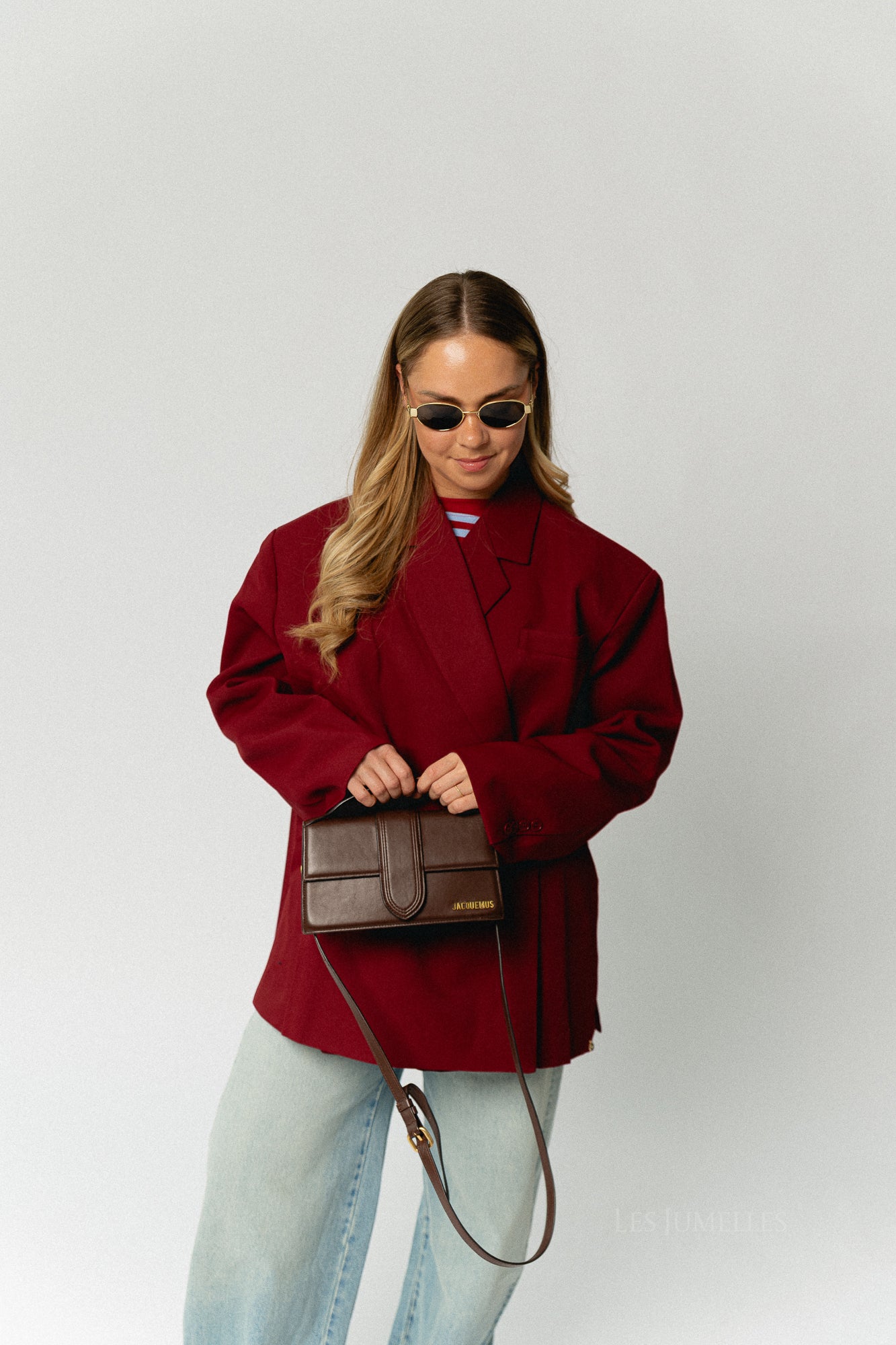 Chloe oversized blazer red dahlia