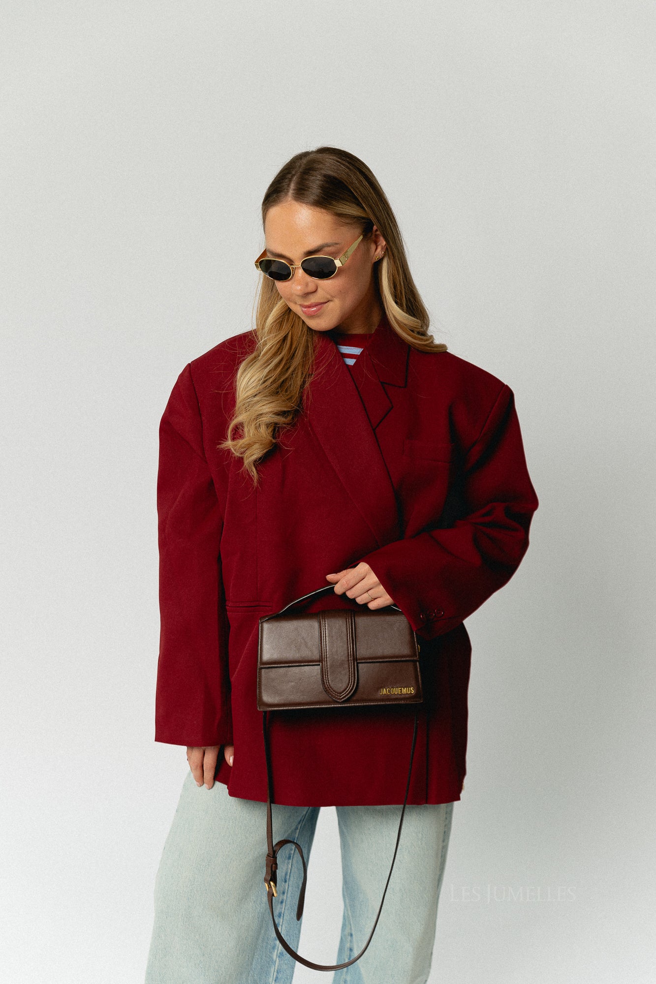Chloe oversized blazer red dahlia
