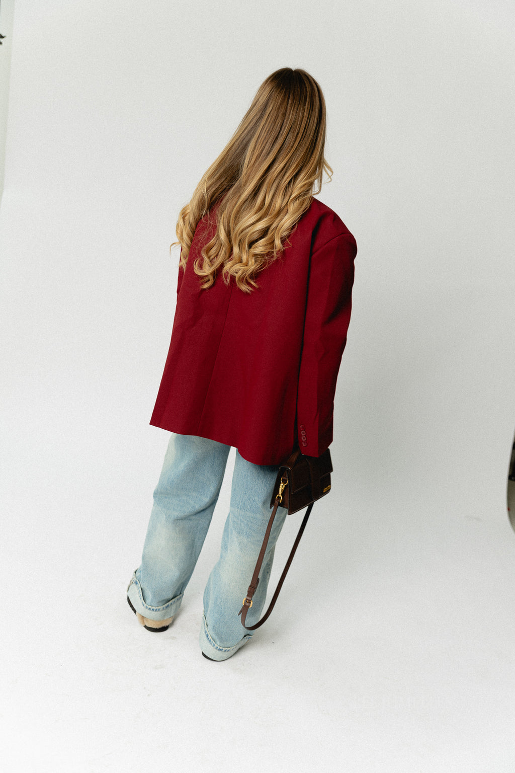 Chloe oversized blazer red dahlia