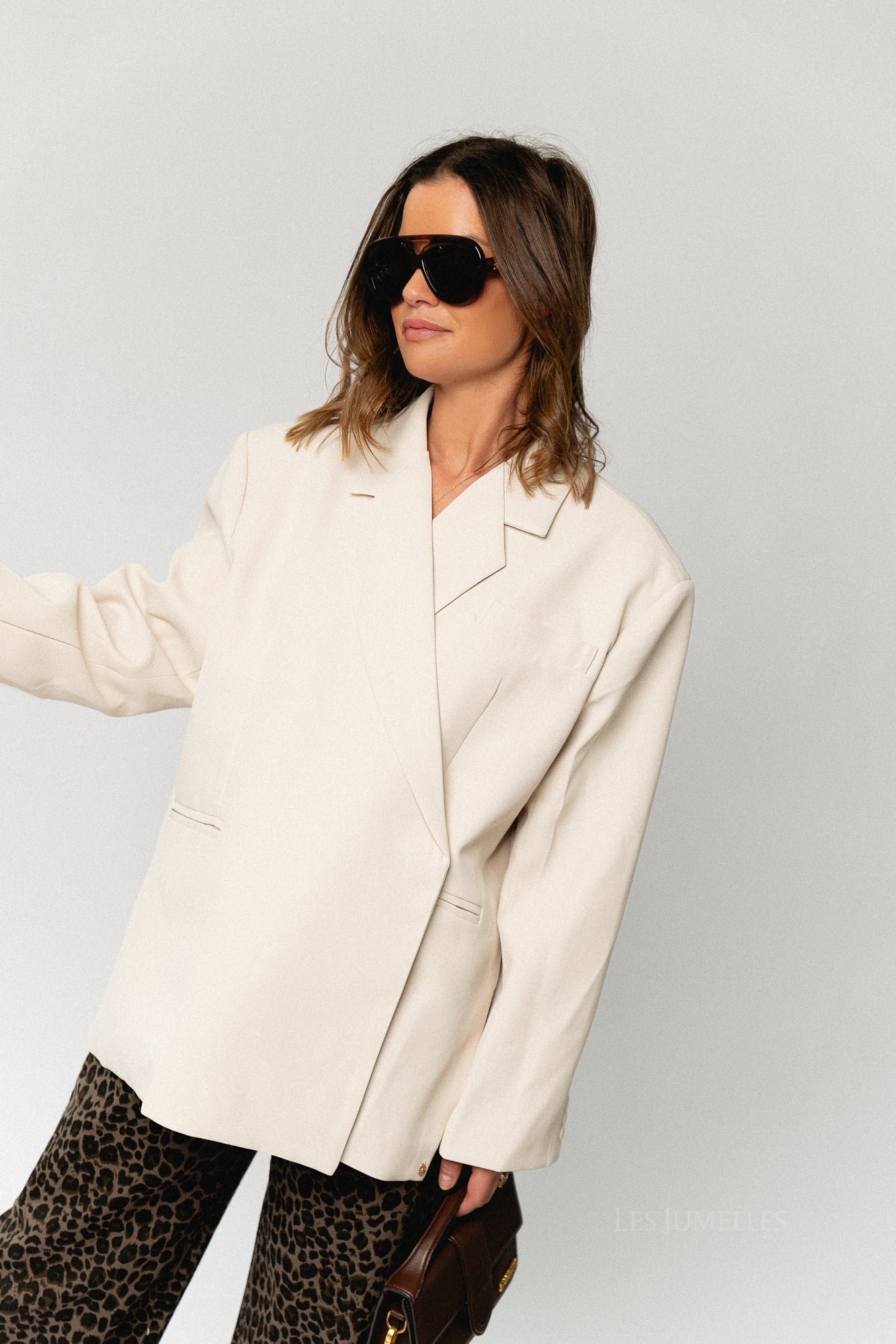 Chloe oversized blazer eggshell