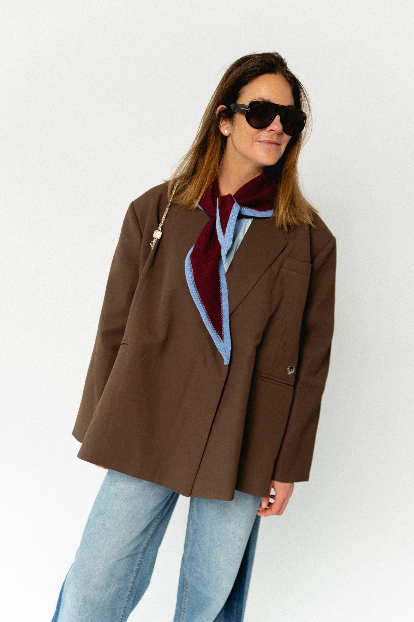 Chloe Oversized-Blazer in Braun