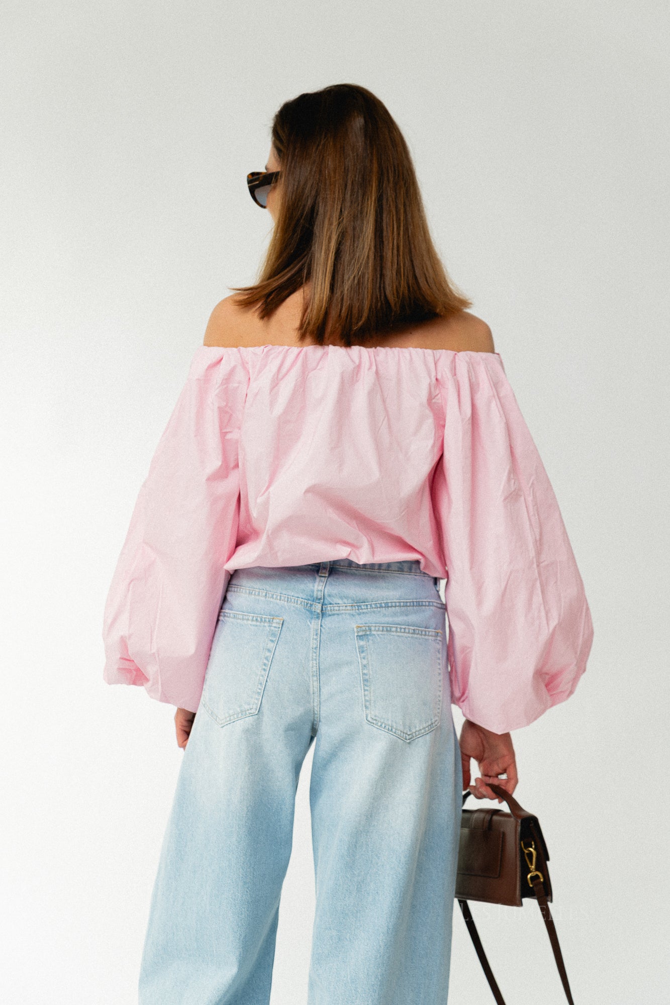 Fran Schulterfreie Bluse rosa