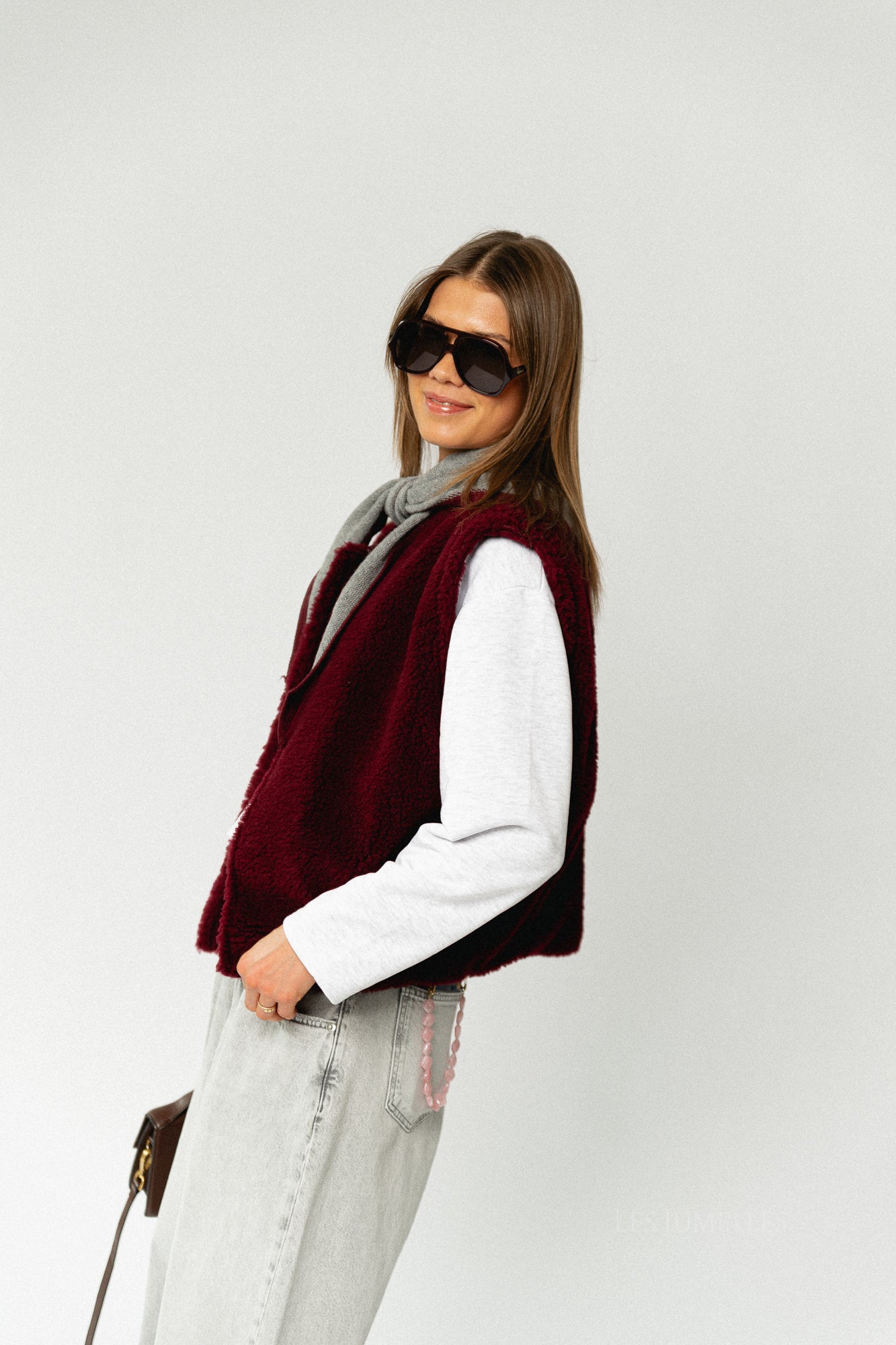 Axelle sleeveless jacket burgundy