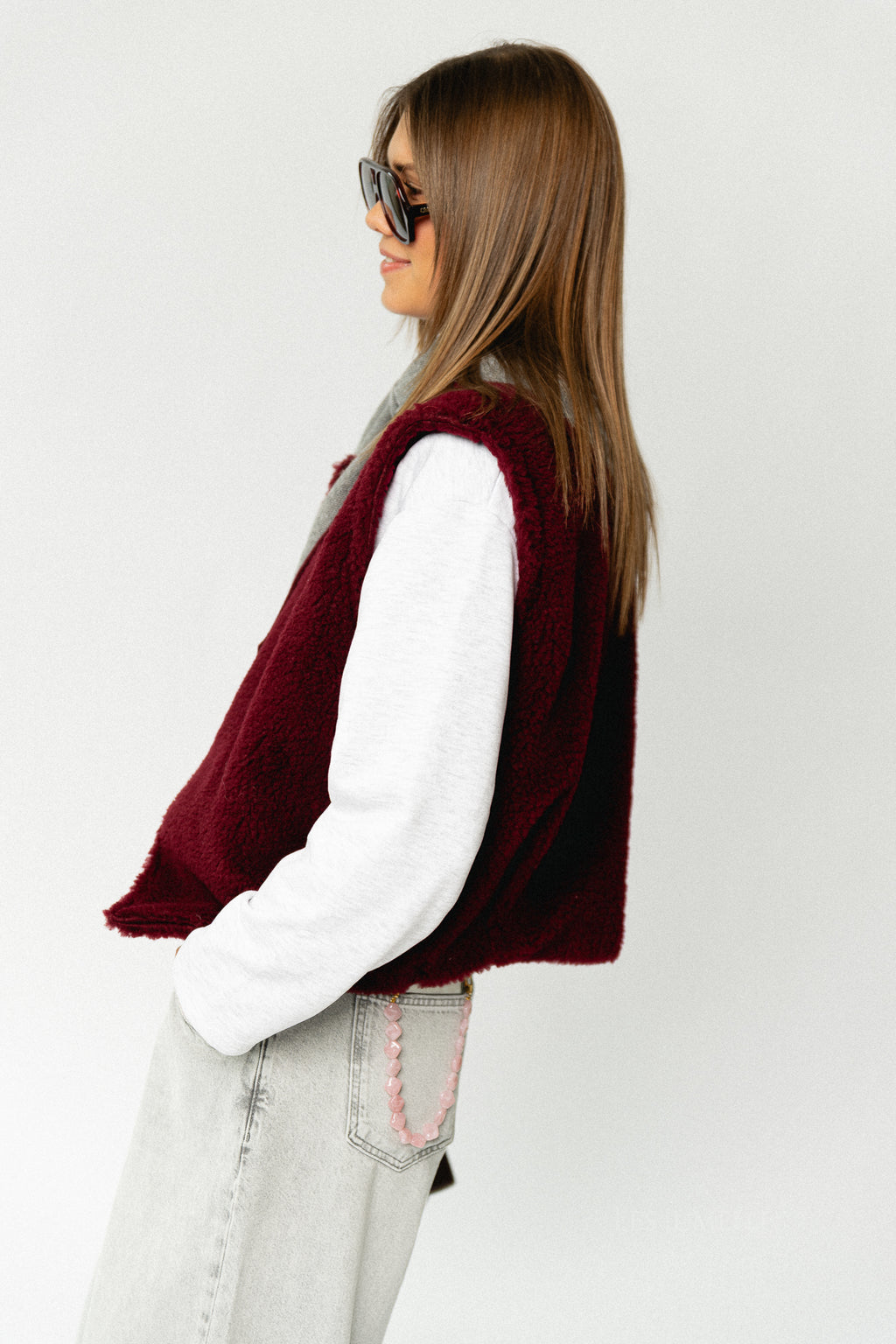 Axelle sleeveless jacket burgundy