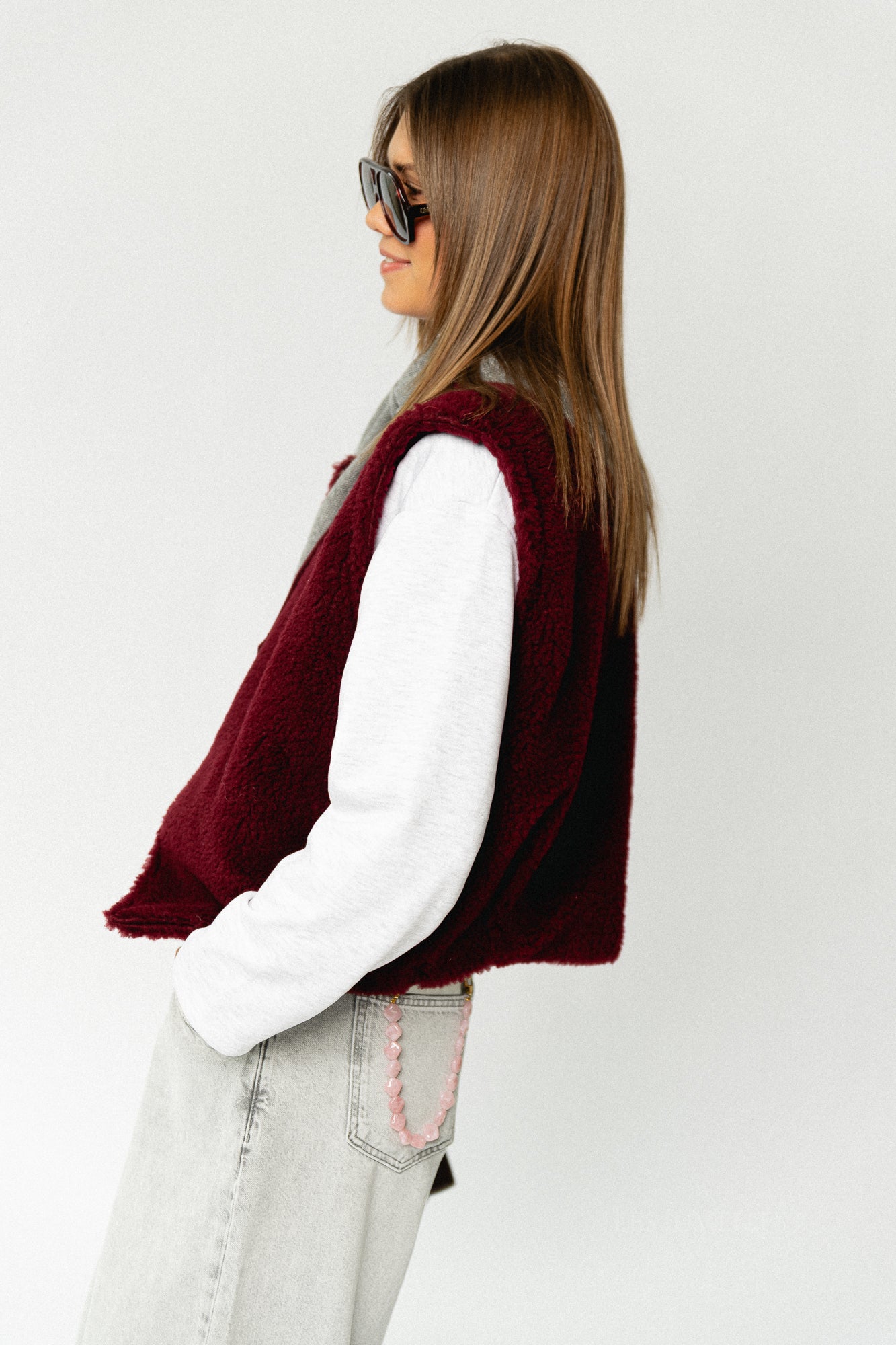 Axelle sleeveless jacket burgundy