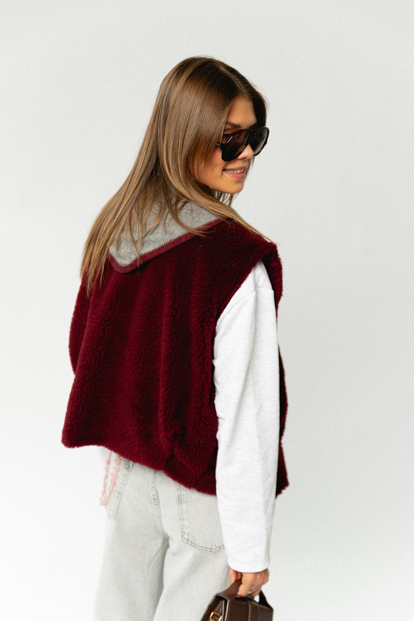 Axelle sleeveless jacket burgundy
