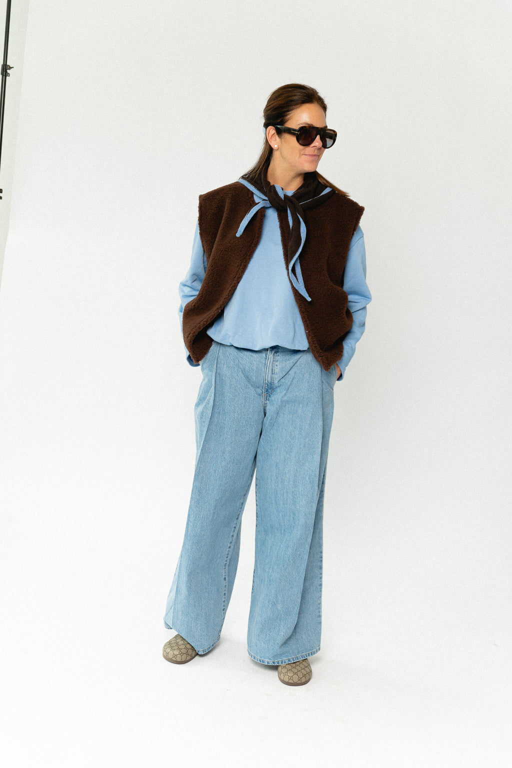 Axelle sleeveless jacket hot chocolate