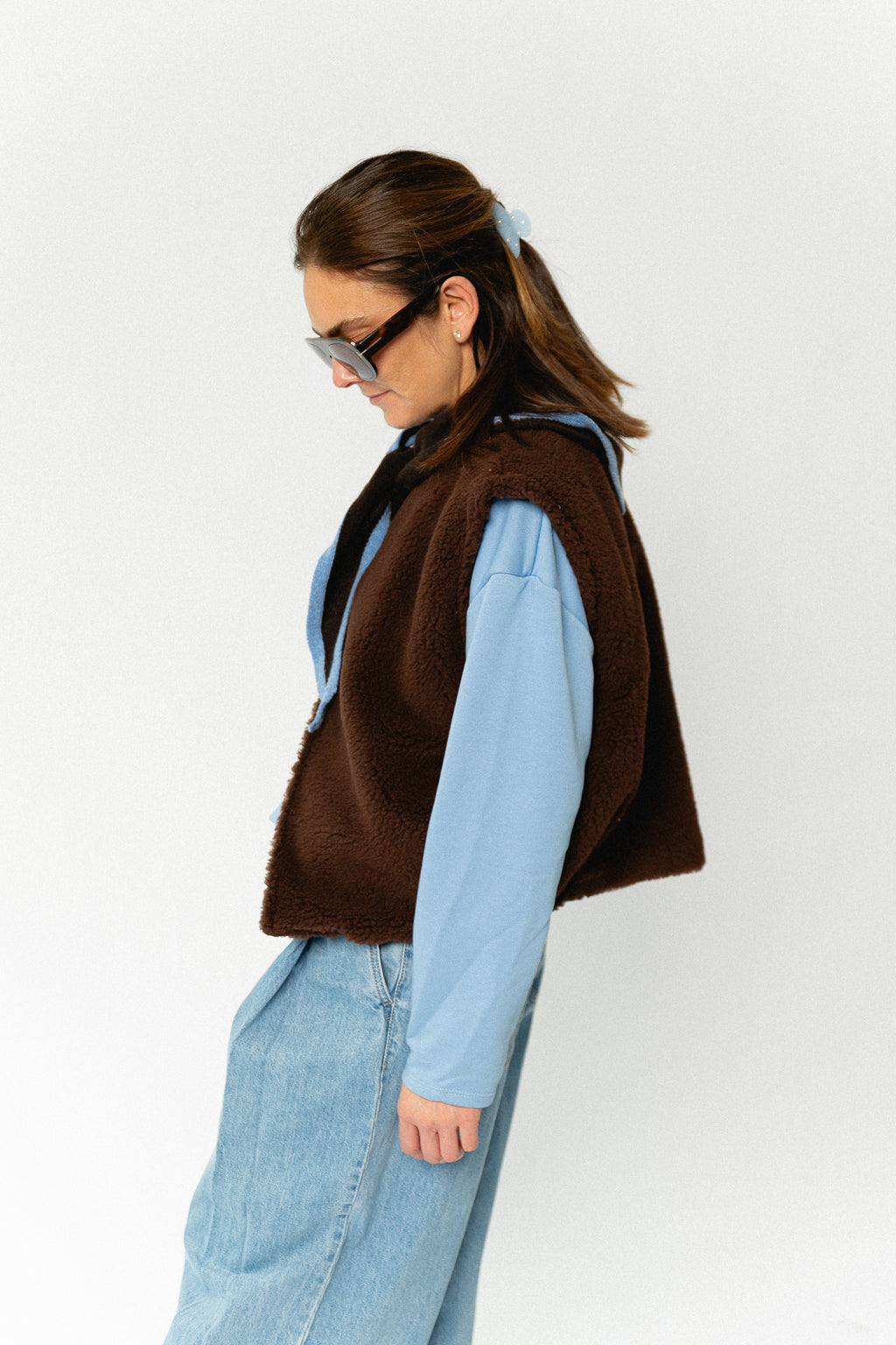 Axelle sleeveless jacket hot chocolate