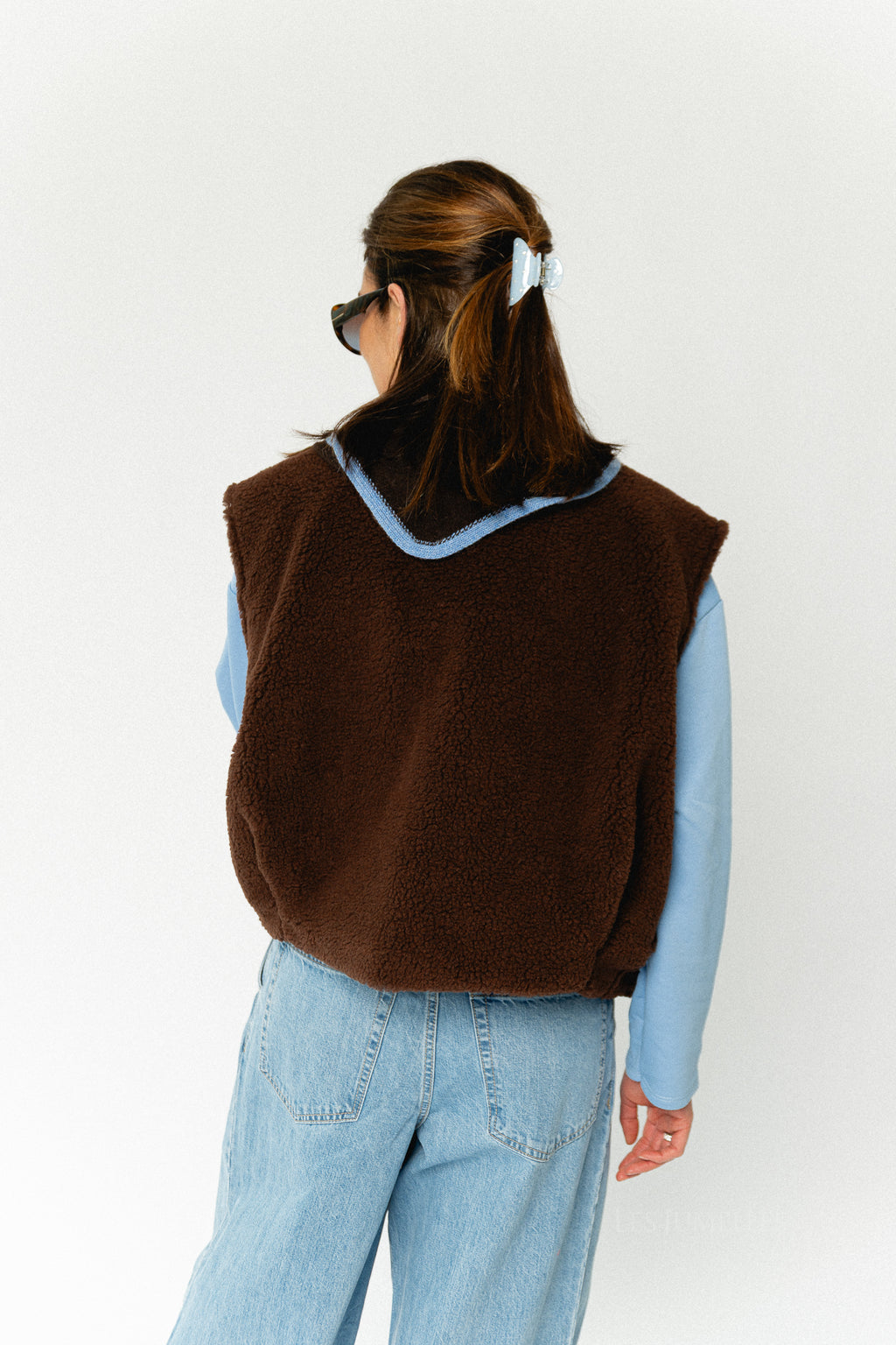 Axelle sleeveless jacket hot chocolate