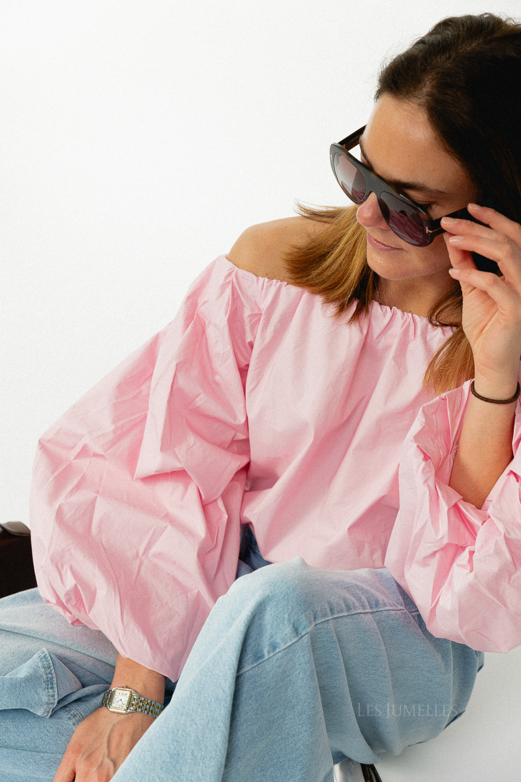 Fran off shoulder blouse pink