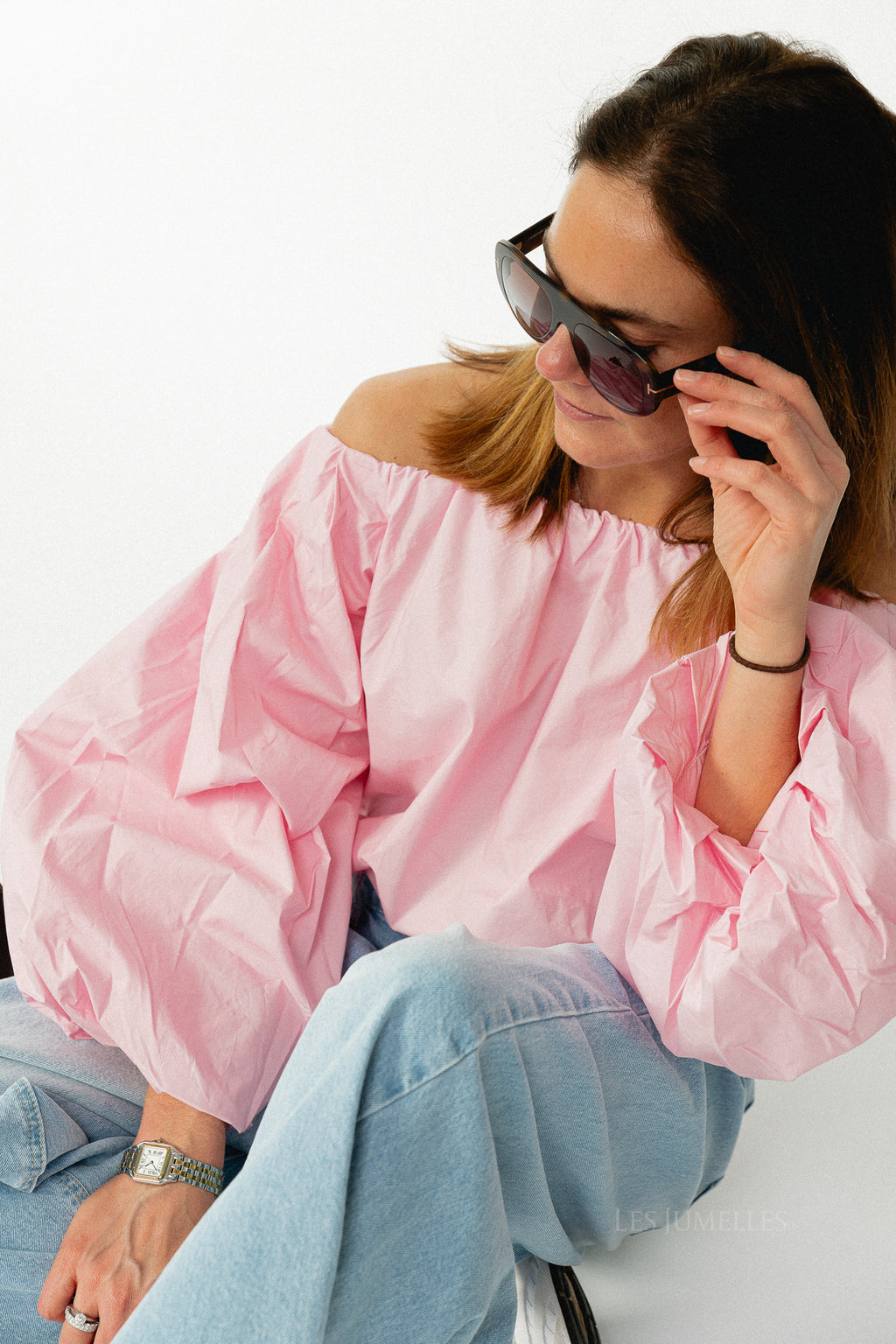 Fran off shoulder blouse pink