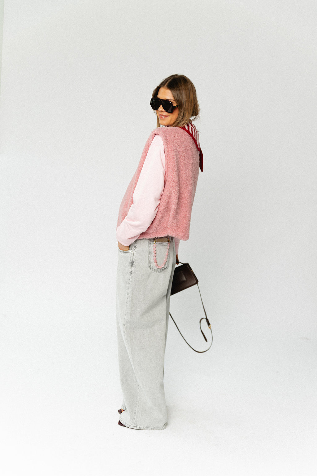 Axelle sleeveless jacket pink