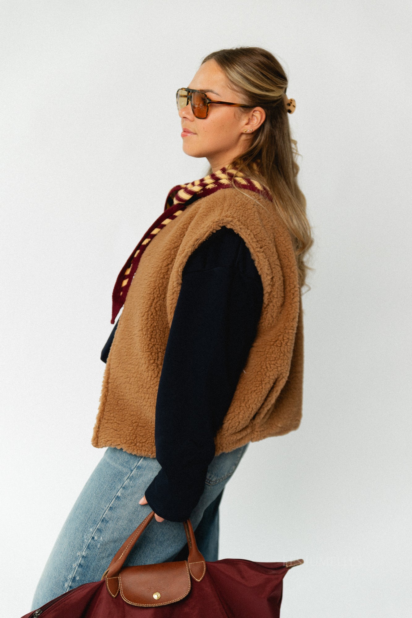 Axelle sleeveless jacket camel