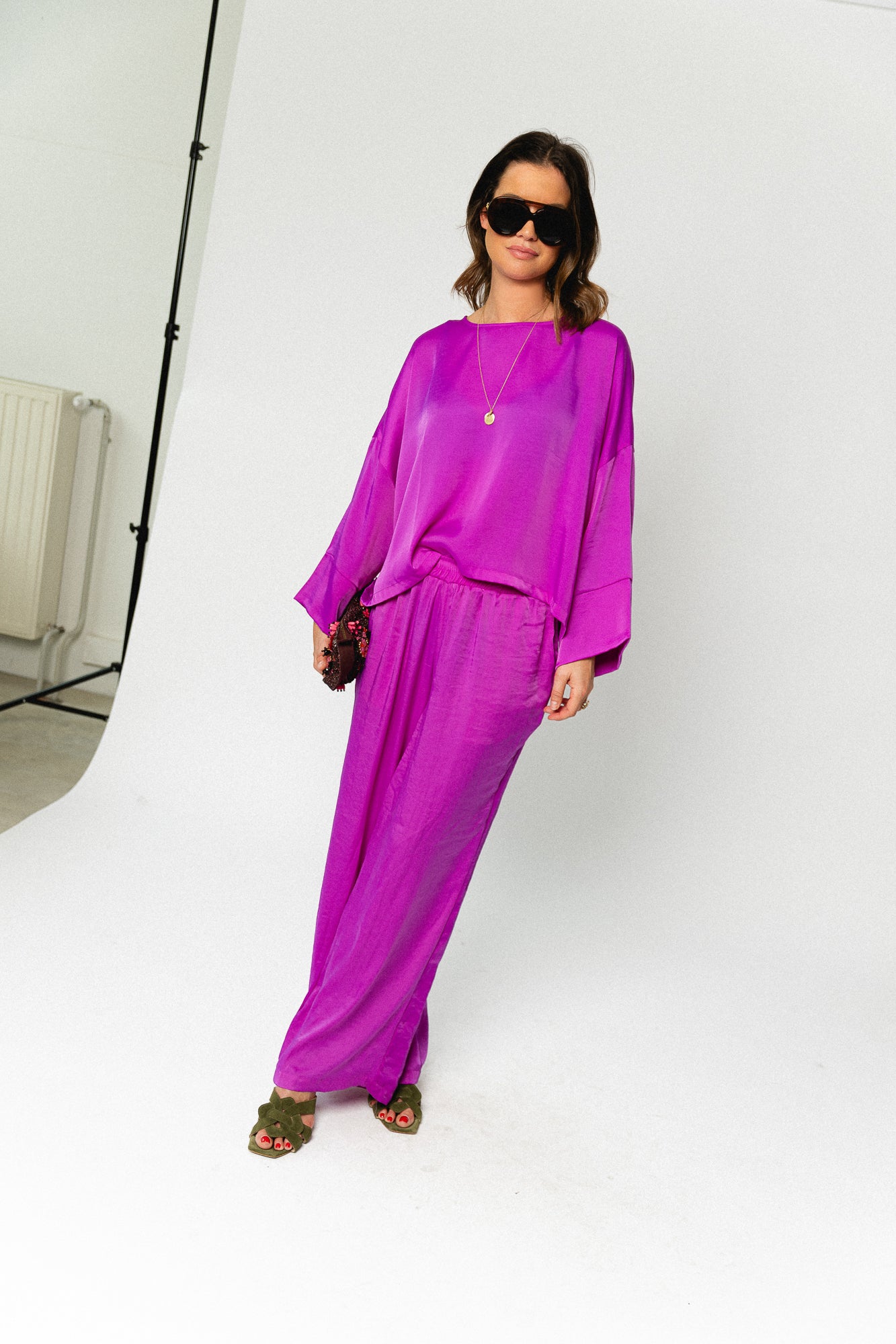 Gill sateen pants - orchid purple