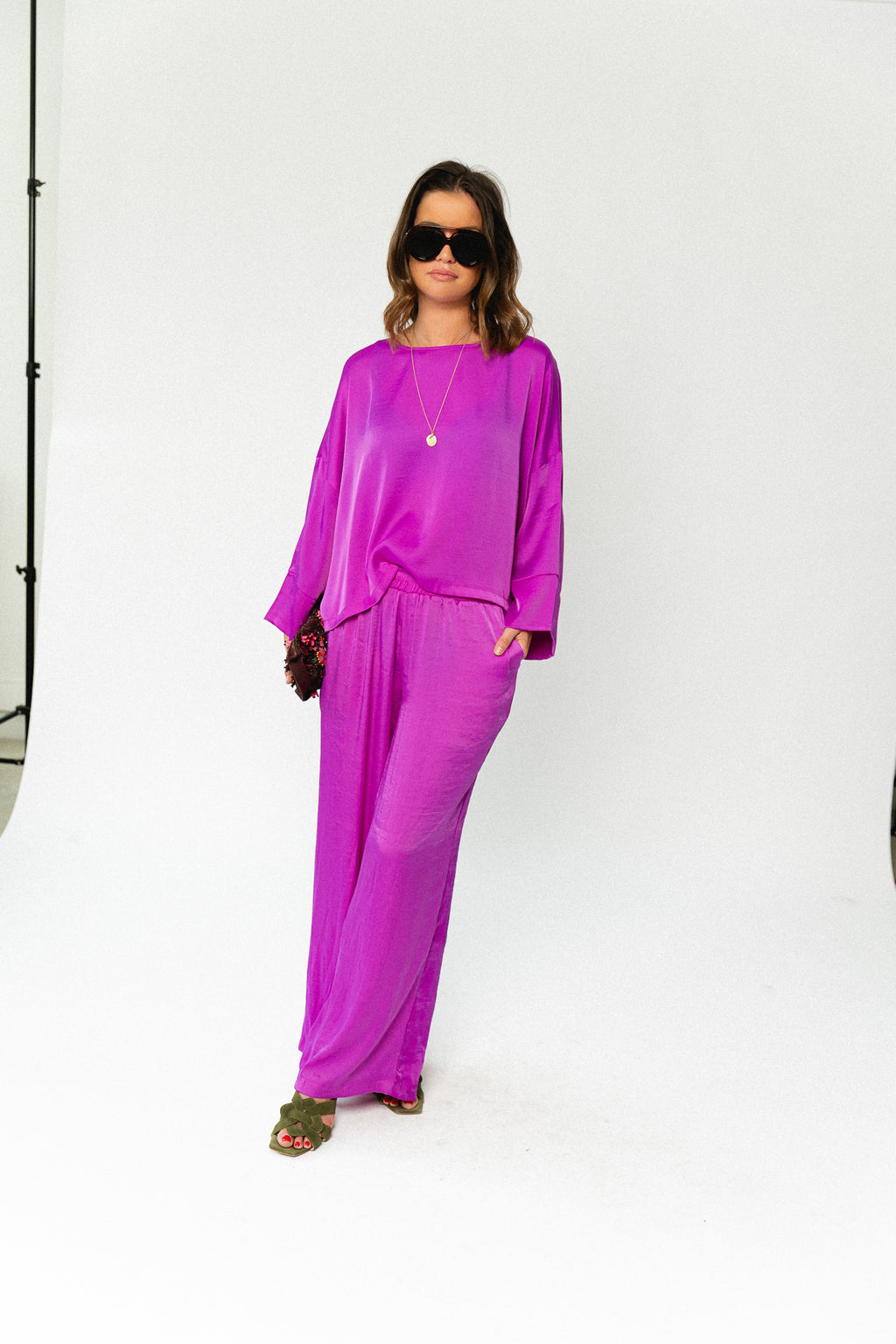 Gill sateen blouse orchid purple