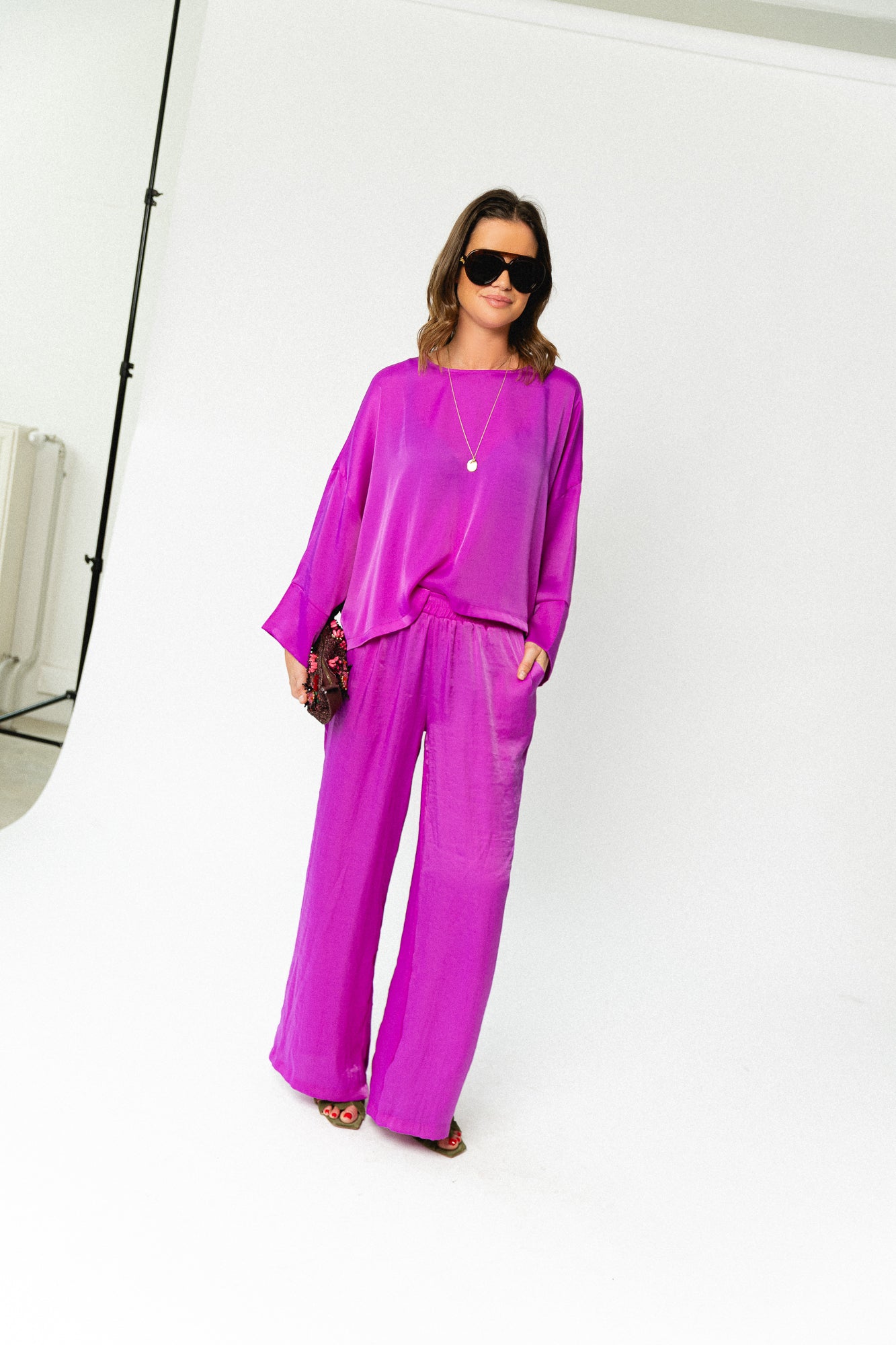 Gill sateen pants - orchid purple