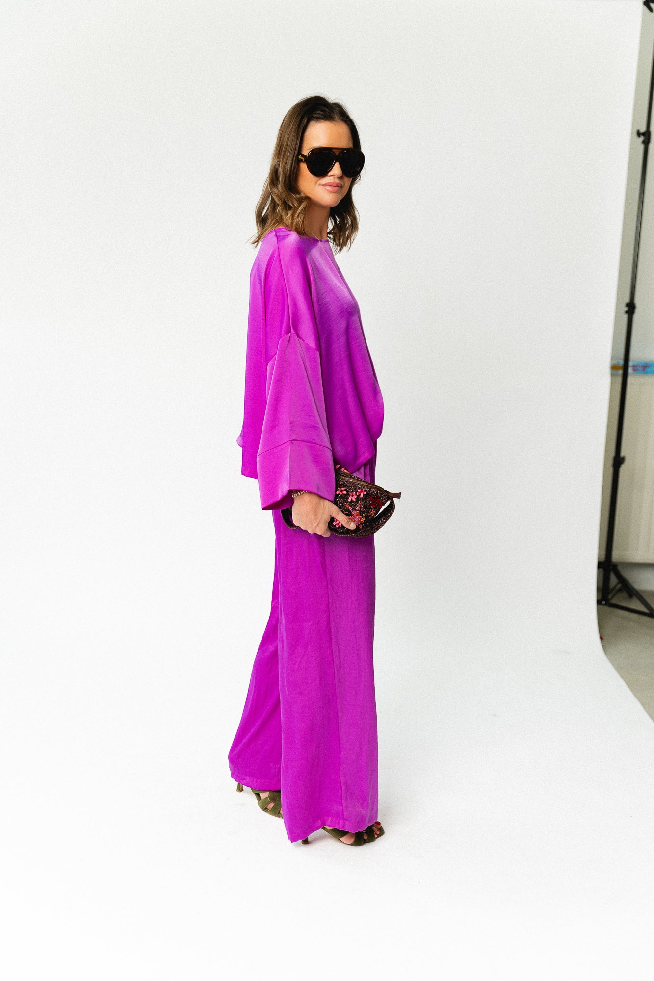 Gill sateen pants - orchid purple