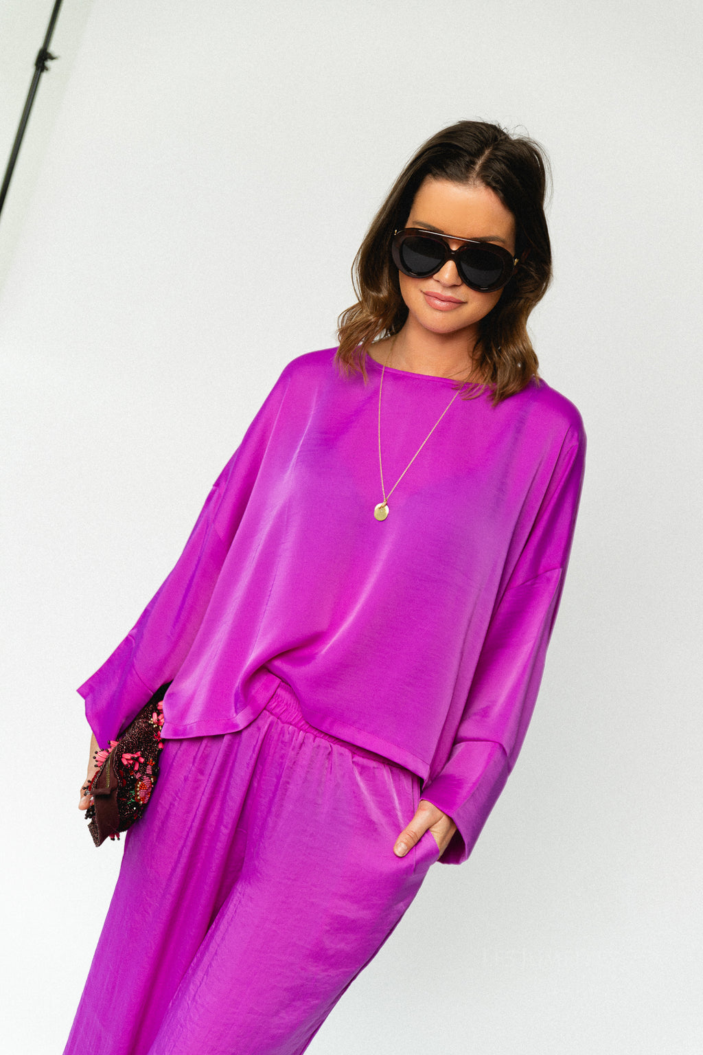 Gill sateen blouse orchid purple