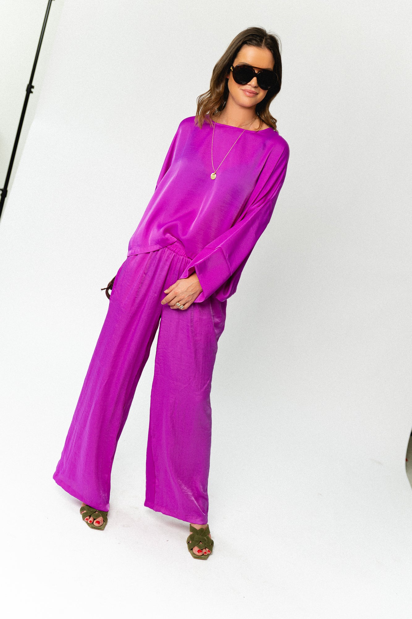 Gill sateen pants - orchid purple