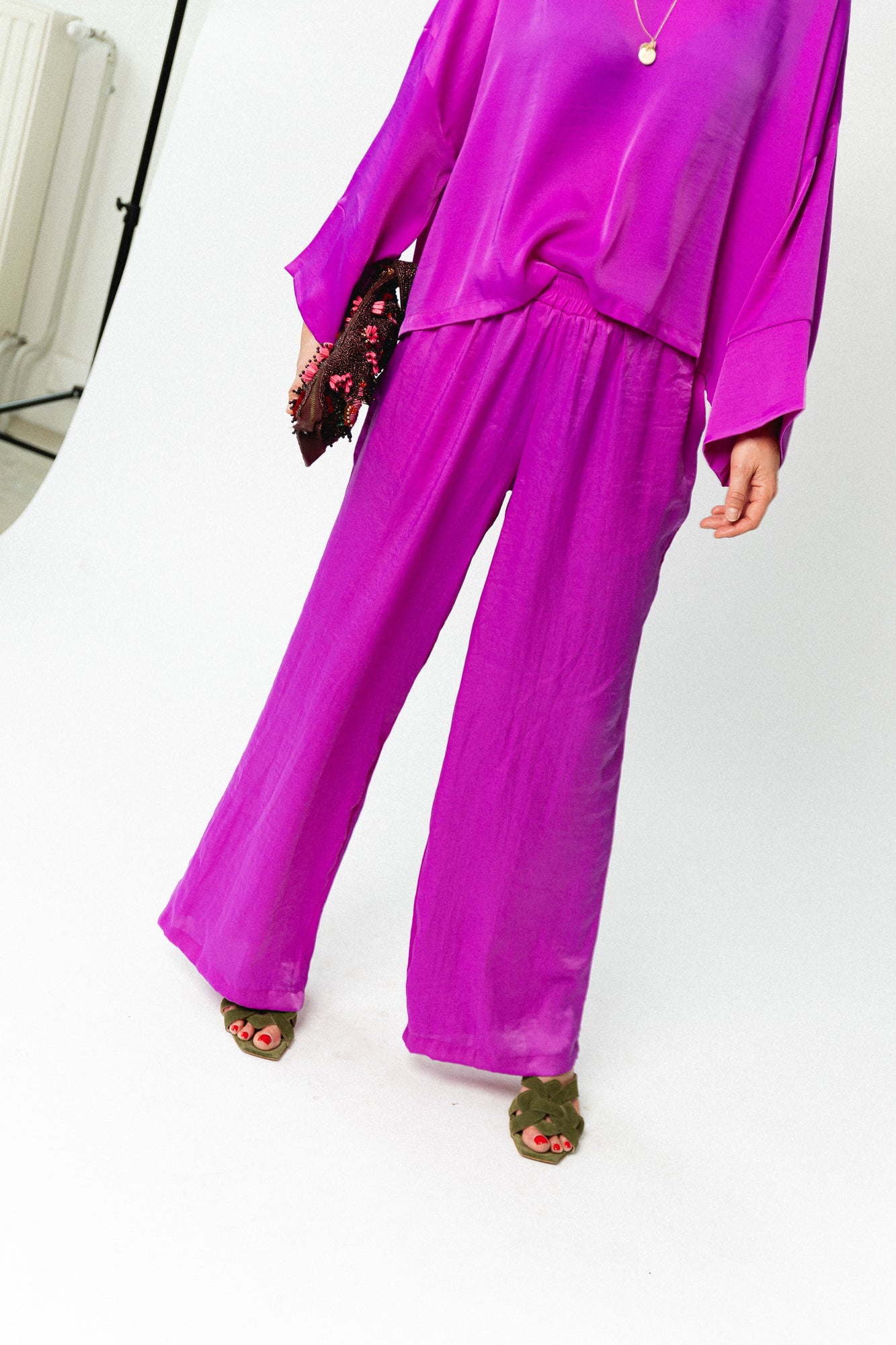 Gill sateen pants - orchid purple