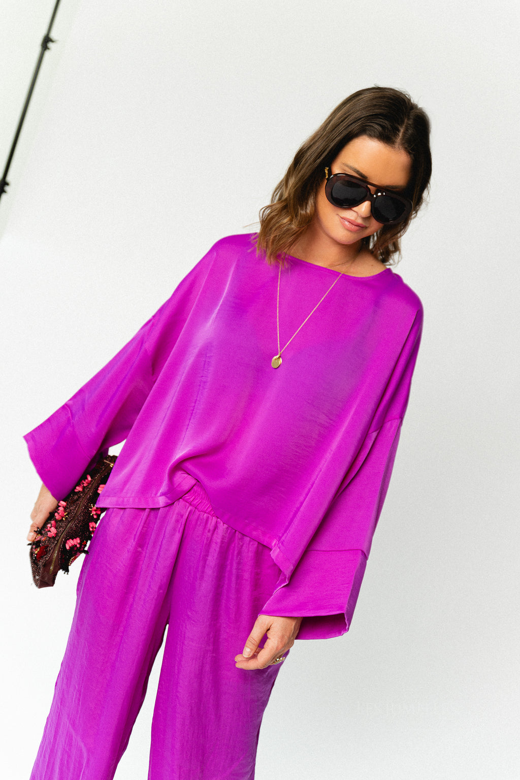 Gill sateen blouse orchid purple