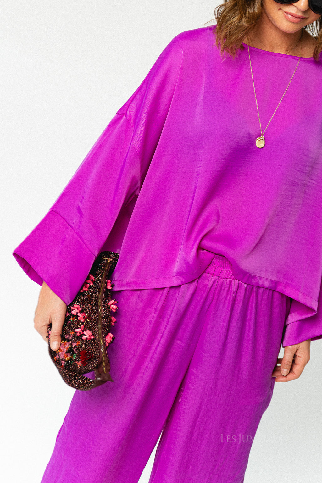 Gill sateen blouse orchid purple