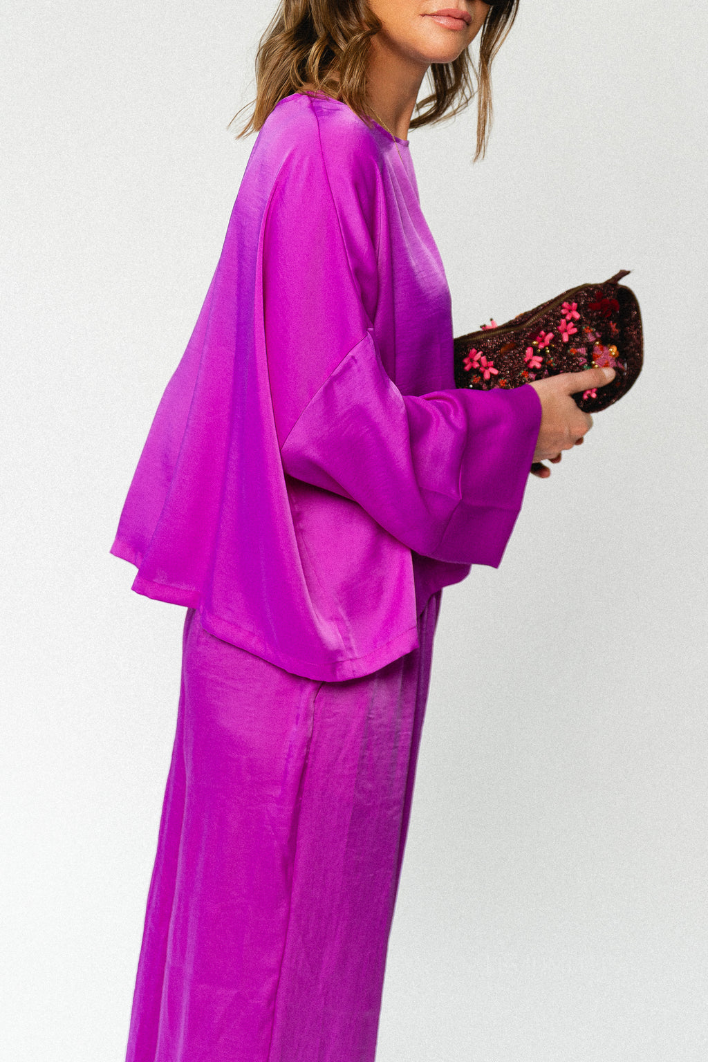 Gill sateen blouse orchid purple